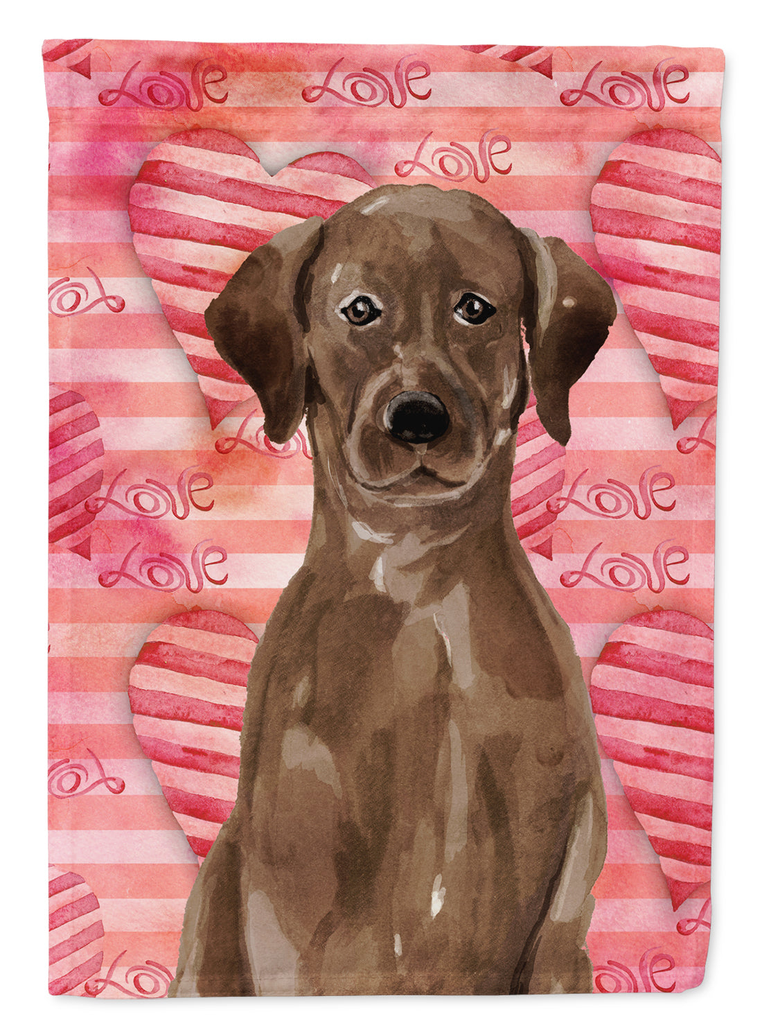 Chocolate Labrador Love Flag Garden Size BB9470GF  the-store.com.