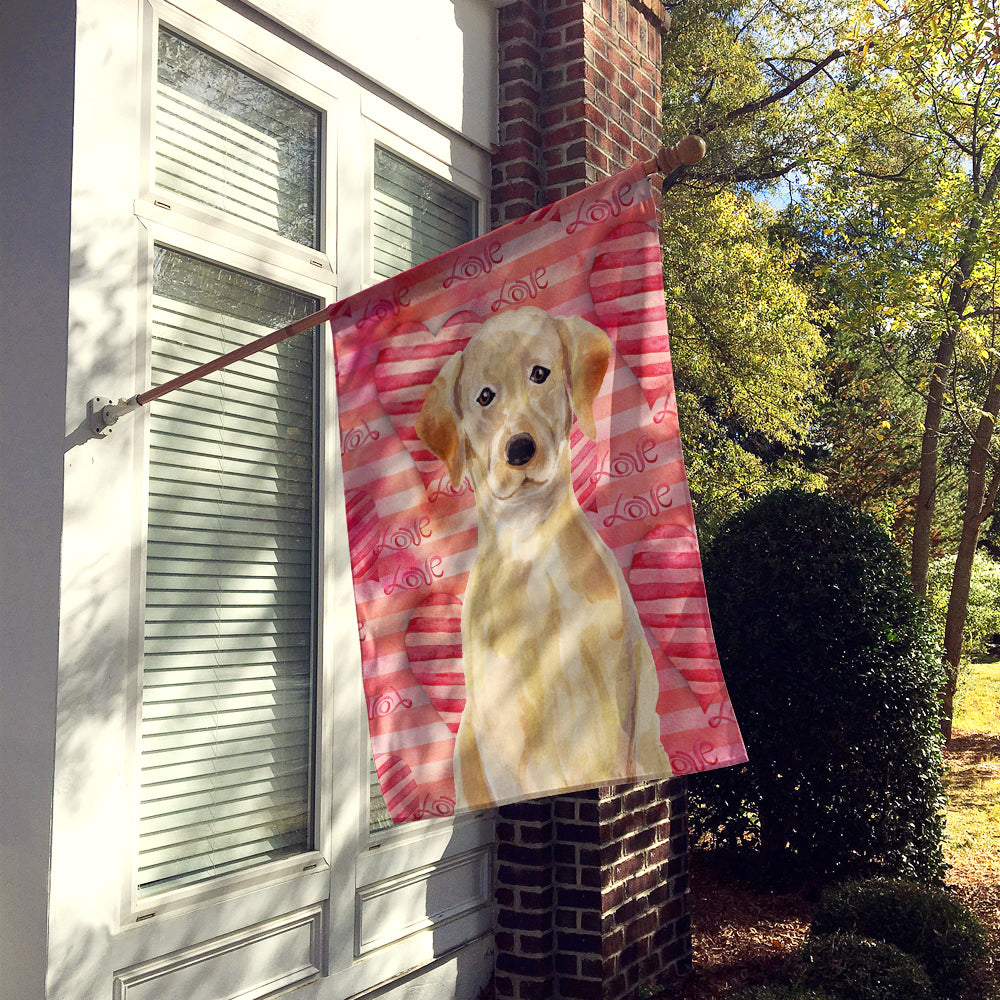 Yellow Labrador Love Flag Canvas House Size BB9471CHF  the-store.com.