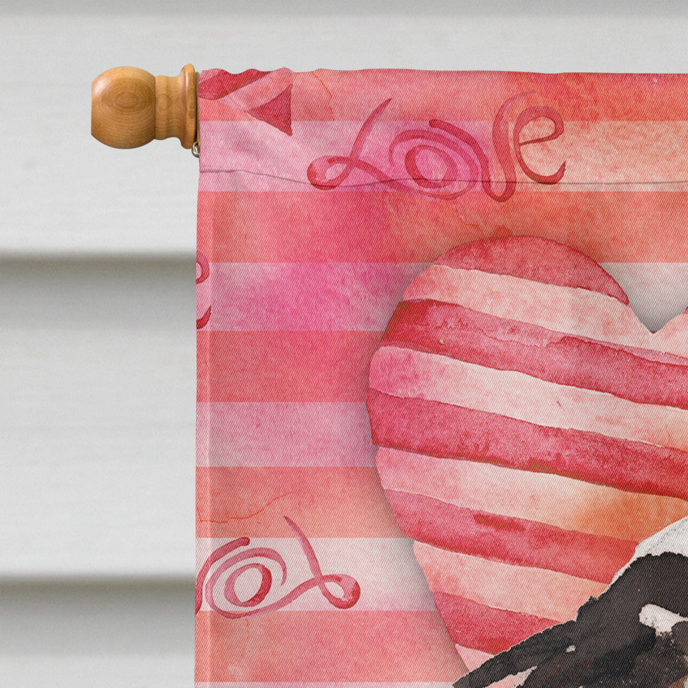 Tricolor Cavalier Spaniel Love Flag Canvas House Size BB9472CHF  the-store.com.