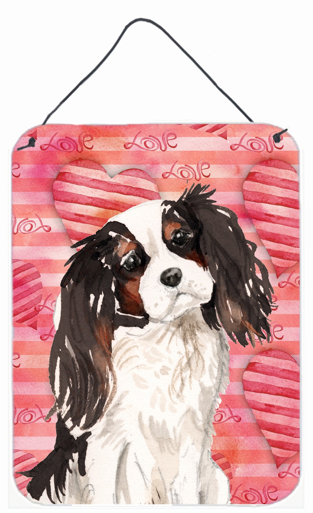 Tricolor Cavalier Spaniel Love Wall or Door Hanging Prints BB9472DS1216 by Caroline&#39;s Treasures