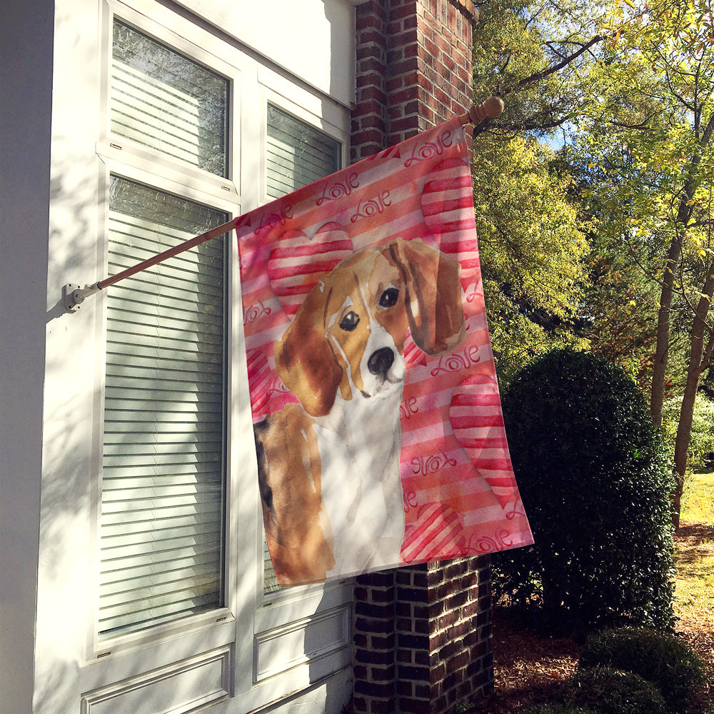 Beagle Love Flag Canvas House Size BB9474CHF  the-store.com.