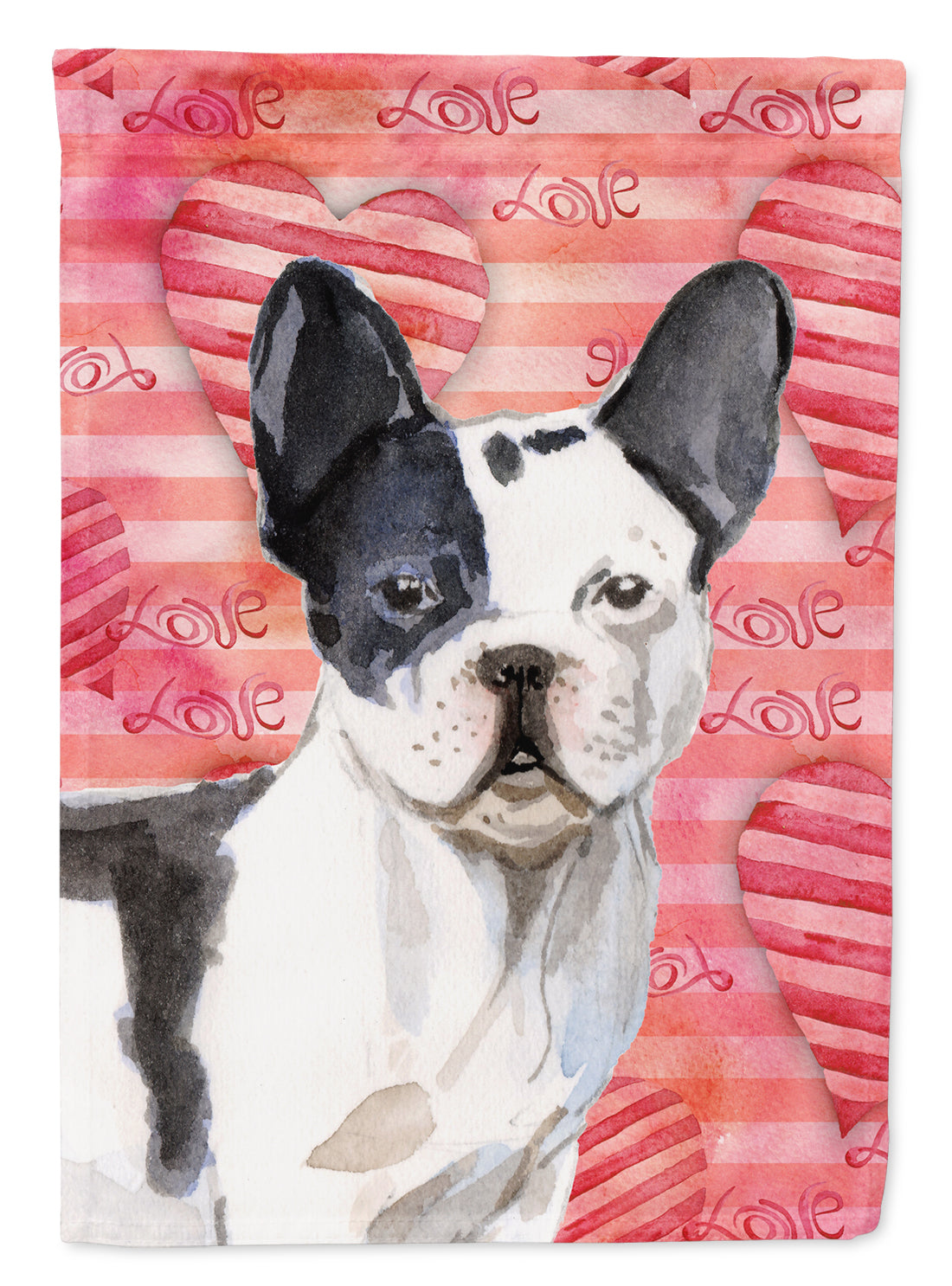 Black White French Bulldog Love Flag Garden Size BB9477GF  the-store.com.