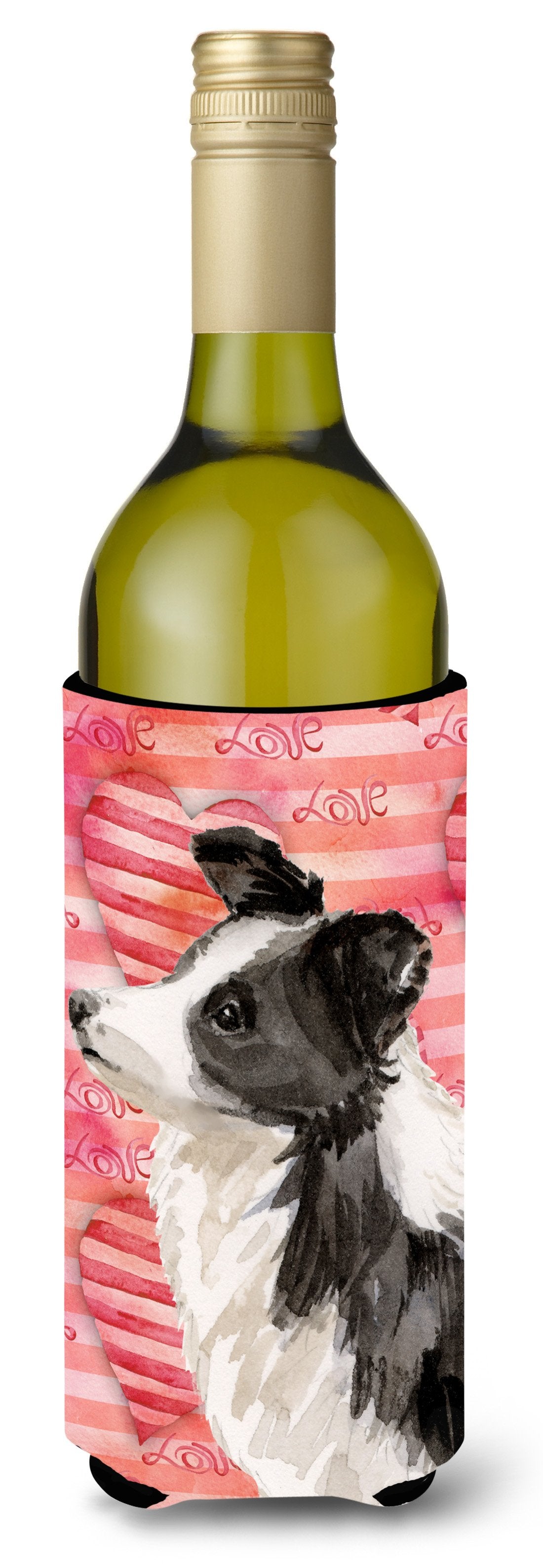 Border Collie Love Wine Bottle Beverge Insulator Hugger BB9478LITERK by Caroline's Treasures