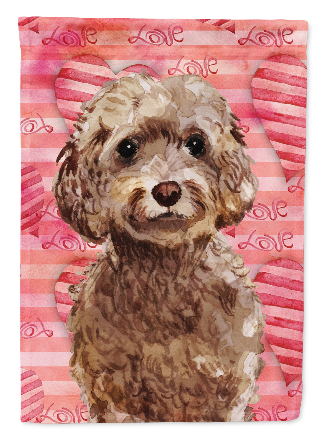 Brown Cockapoo Love Flag Garden Size BB9479GF  the-store.com.