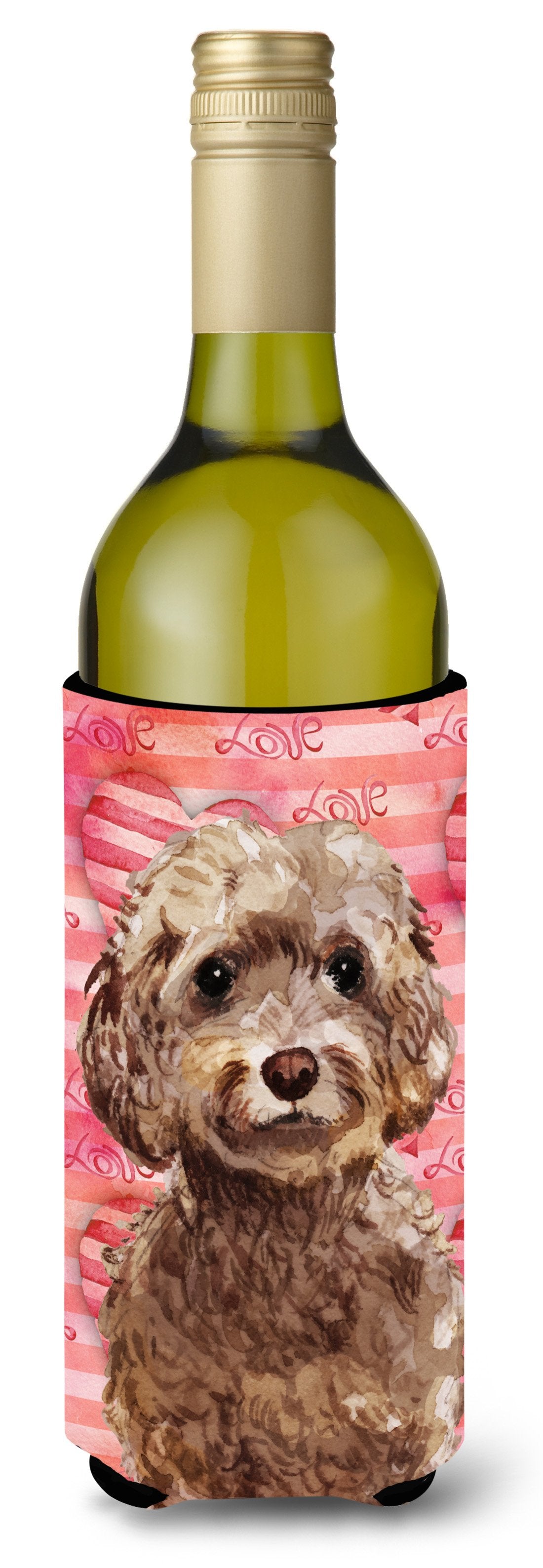 Brown Cockapoo Love Wine Bottle Beverge Insulator Hugger BB9479LITERK by Caroline's Treasures