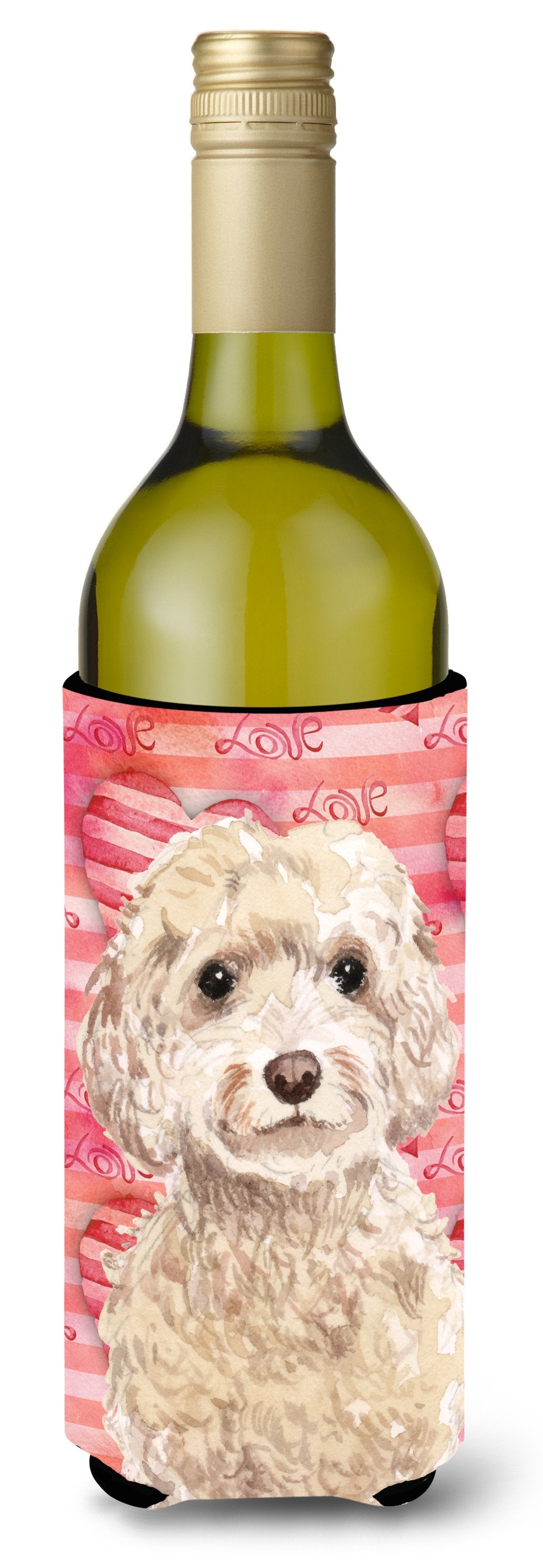 Champagne Cockapoo Love Wine Bottle Beverge Insulator Hugger BB9480LITERK by Caroline&#39;s Treasures