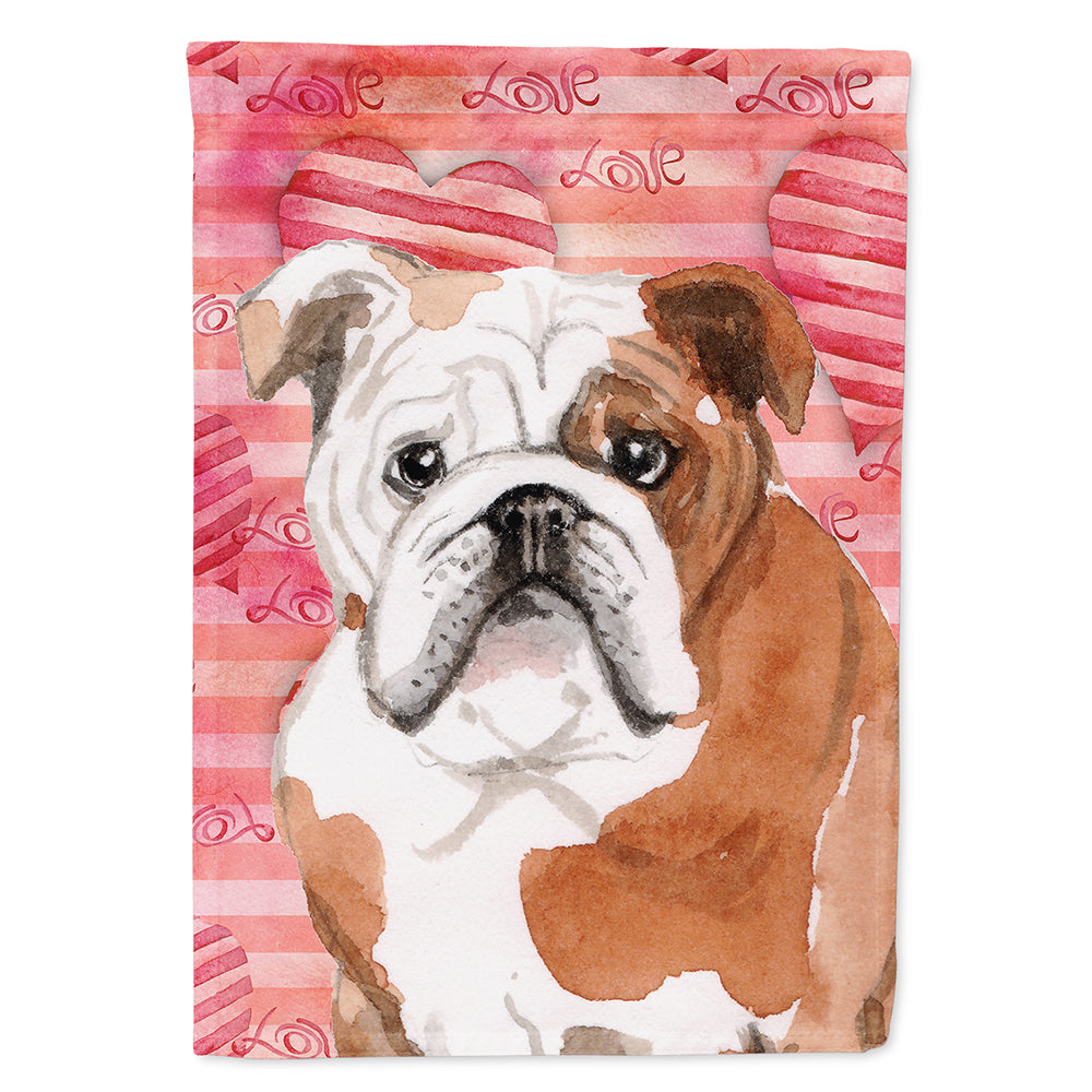 English Bulldog Love Flag Canvas House Size BB9486CHF  the-store.com.