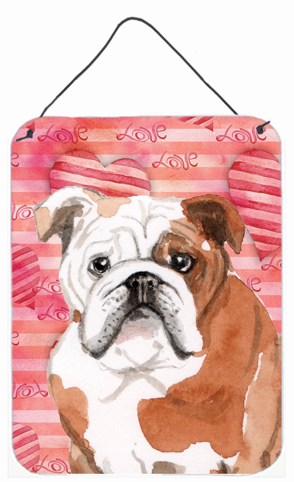 English Bulldog Love Wall or Door Hanging Prints BB9486DS1216 by Caroline's Treasures