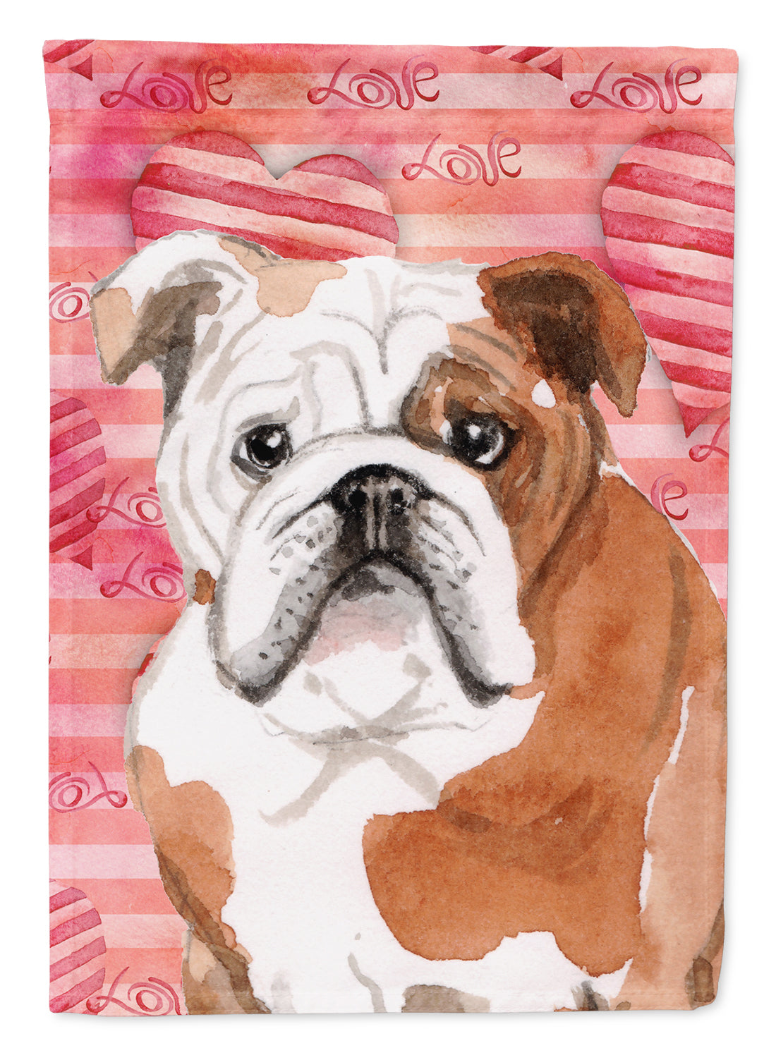 English Bulldog Love Flag Garden Size BB9486GF  the-store.com.