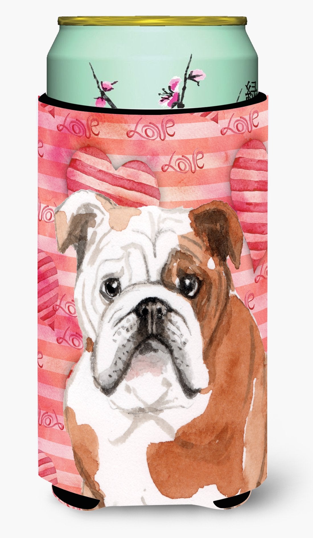 English Bulldog Love Tall Boy Beverage Insulator Hugger BB9486TBC by Caroline&#39;s Treasures