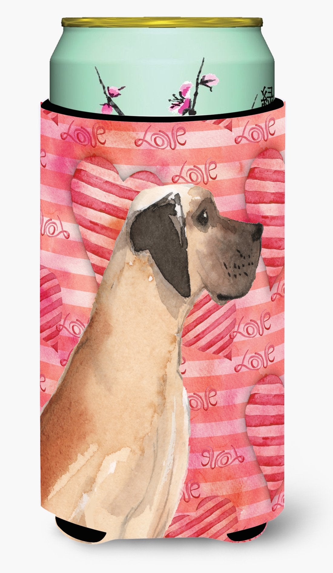 Fawn Natural Great Dane Love Tall Boy Beverage Insulator Hugger BB9489TBC by Caroline&#39;s Treasures