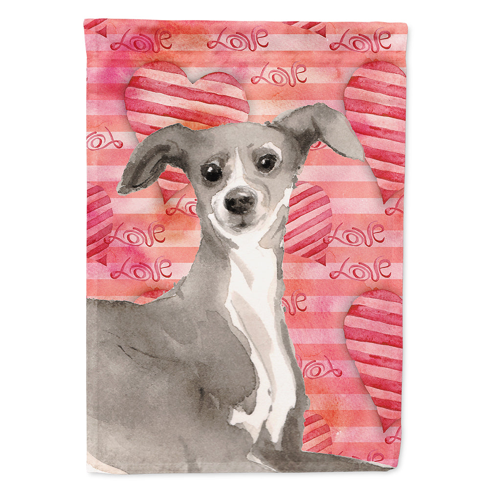 Italian Greyhound Love Flag Canvas House Size BB9492CHF  the-store.com.