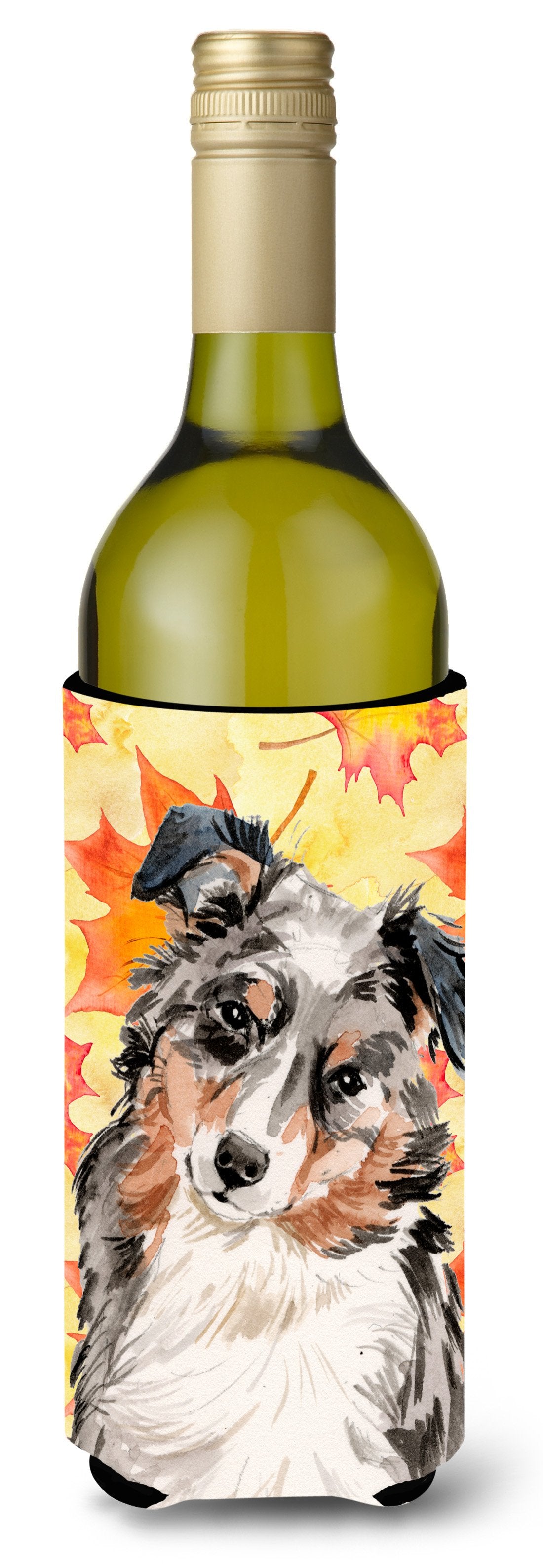 Australian Shepherd Fall Wine Bottle Beverge Insulator Hugger BB9502LITERK by Caroline's Treasures