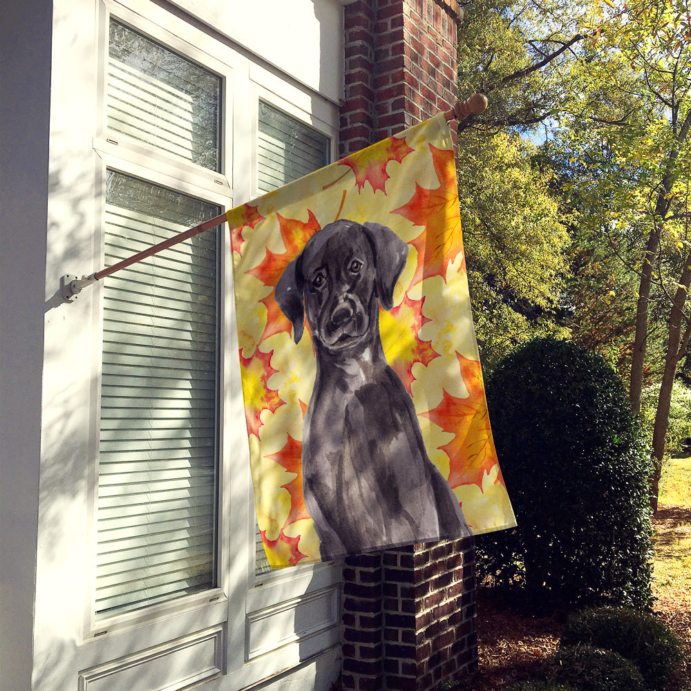 Black Labrador Fall Flag Canvas House Size BB9503CHF  the-store.com.