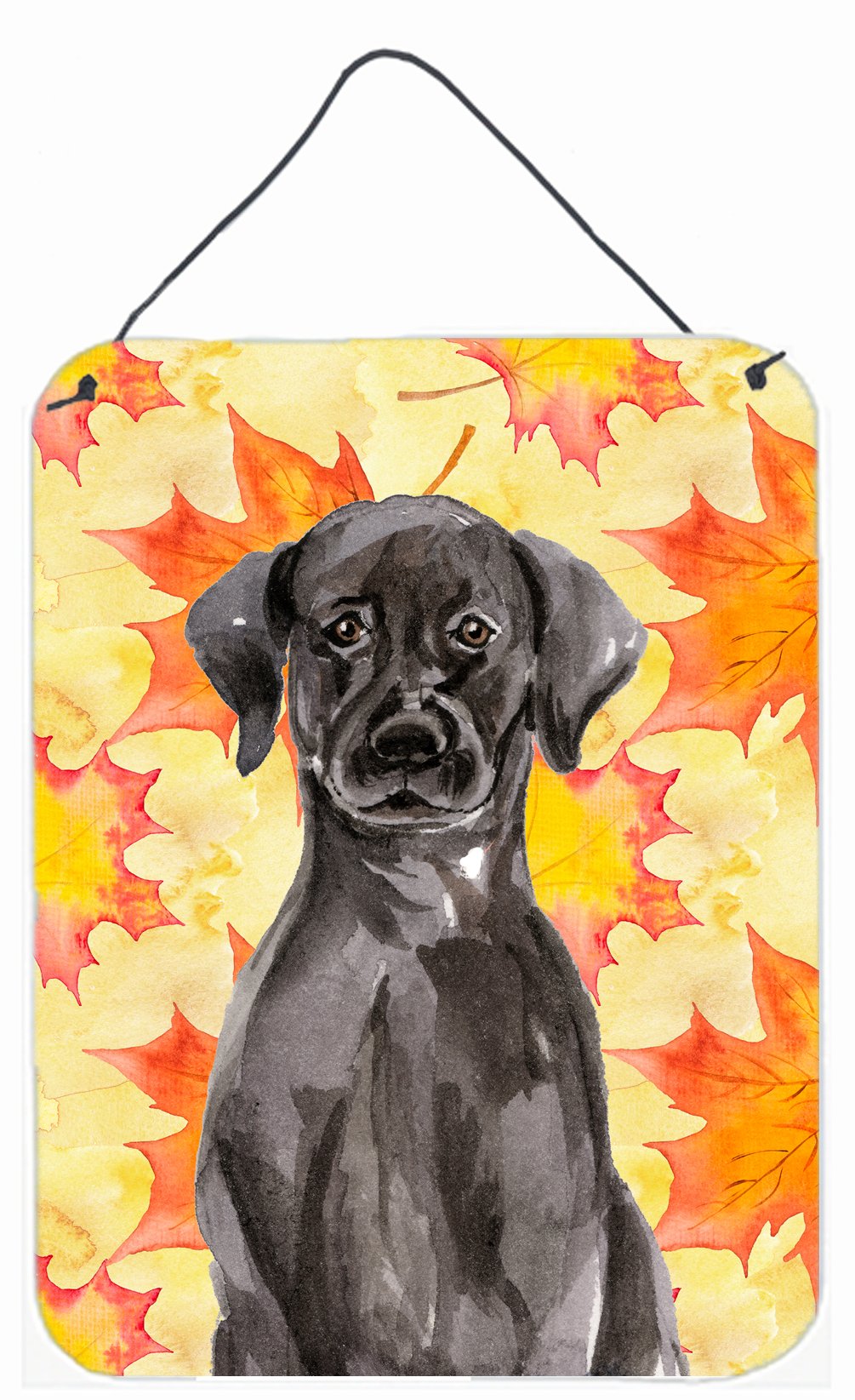 Black Labrador Fall Wall or Door Hanging Prints BB9503DS1216 by Caroline's Treasures