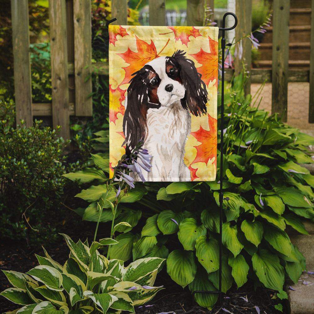 Tricolor Cavalier Spaniel Fall Flag Garden Size BB9507GF  the-store.com.