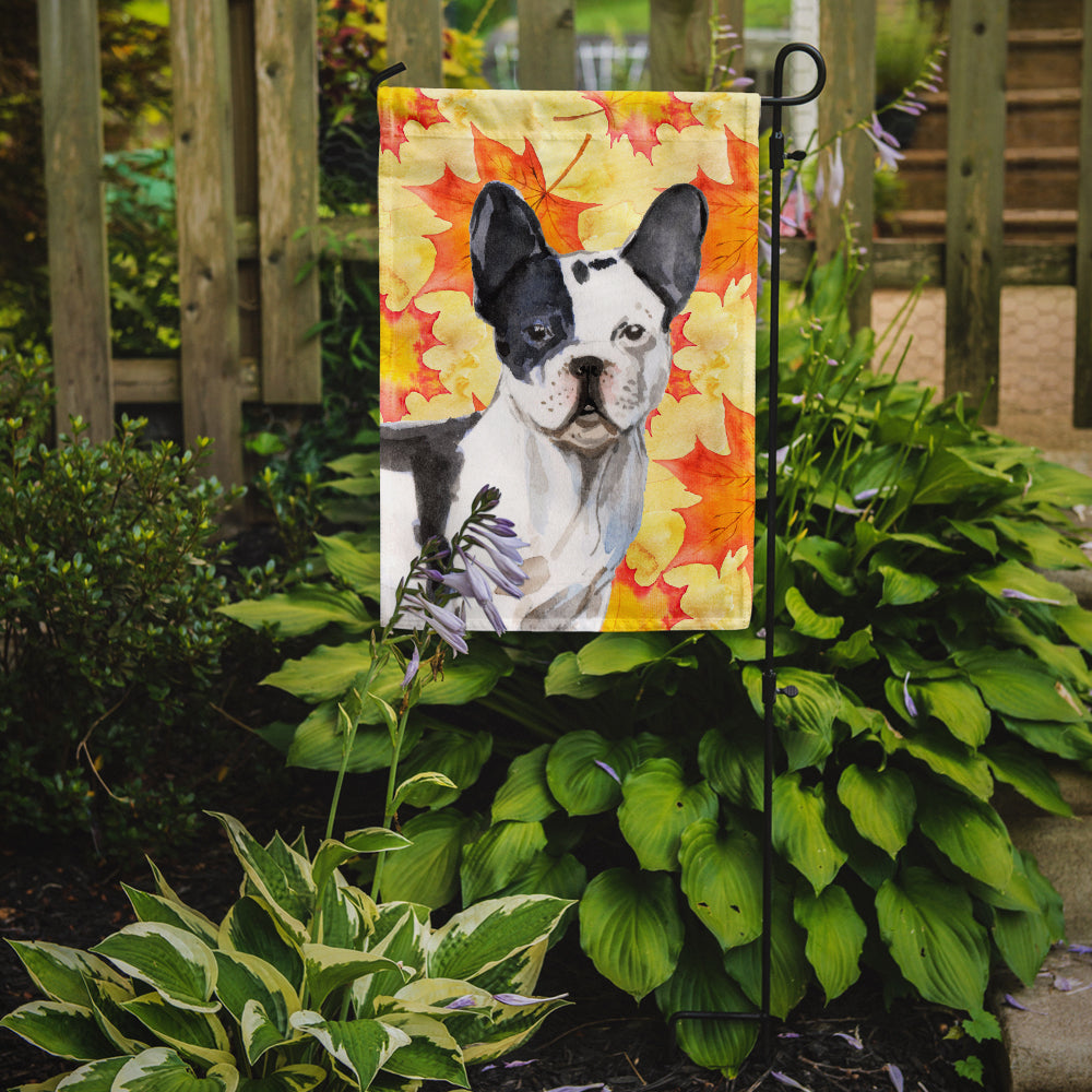 Black White French Bulldog Fall Flag Garden Size BB9512GF  the-store.com.