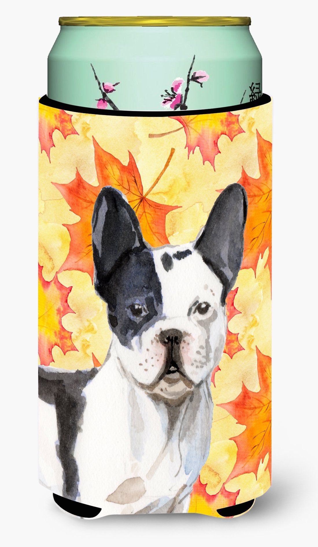 Black White French Bulldog Fall Tall Boy Beverage Insulator Hugger BB9512TBC by Caroline's Treasures