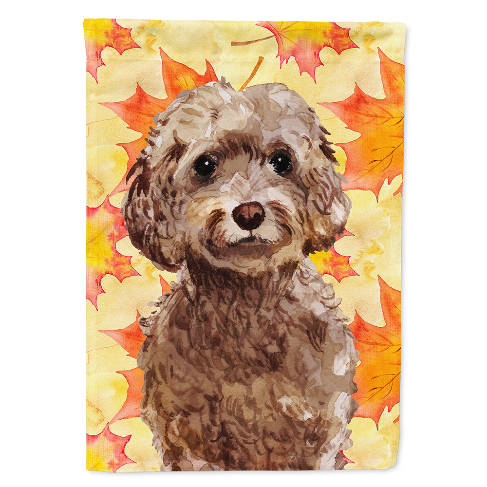 Brown Cockapoo Fall Flag Canvas House Size BB9514CHF  the-store.com.