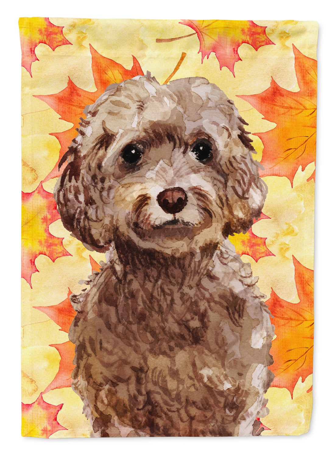 Brown Cockapoo Fall Flag Garden Size BB9514GF  the-store.com.