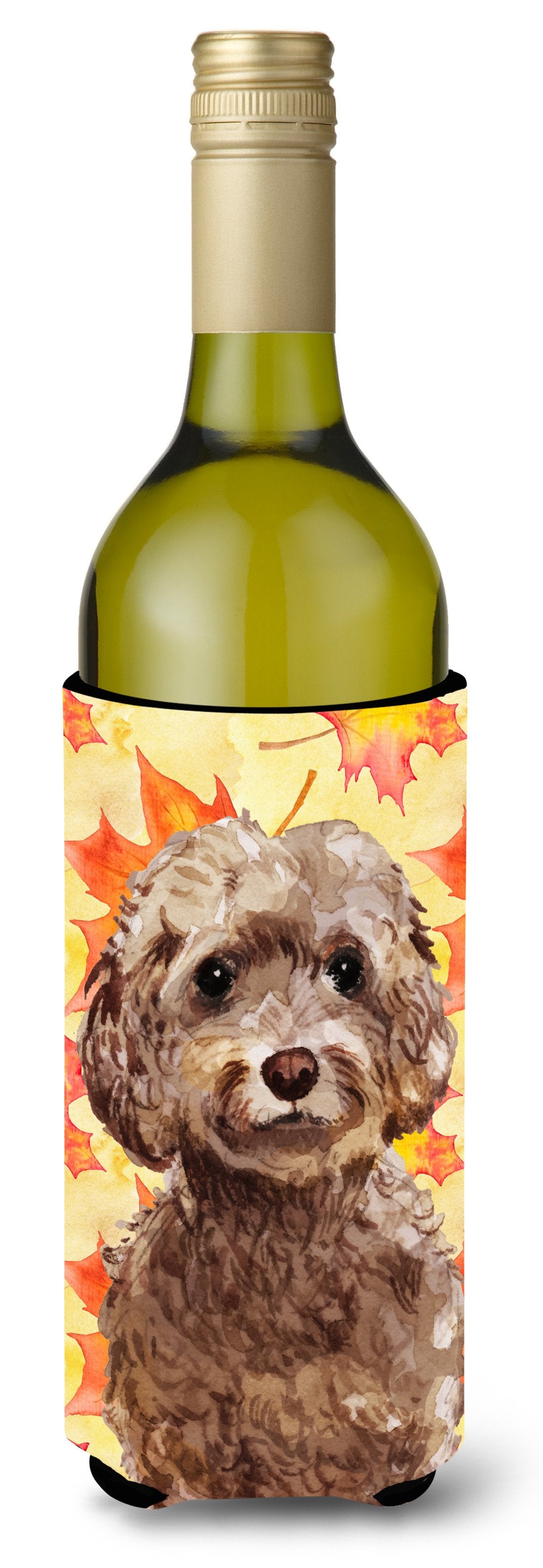 Brown Cockapoo Fall Wine Bottle Beverge Insulator Hugger BB9514LITERK by Caroline&#39;s Treasures