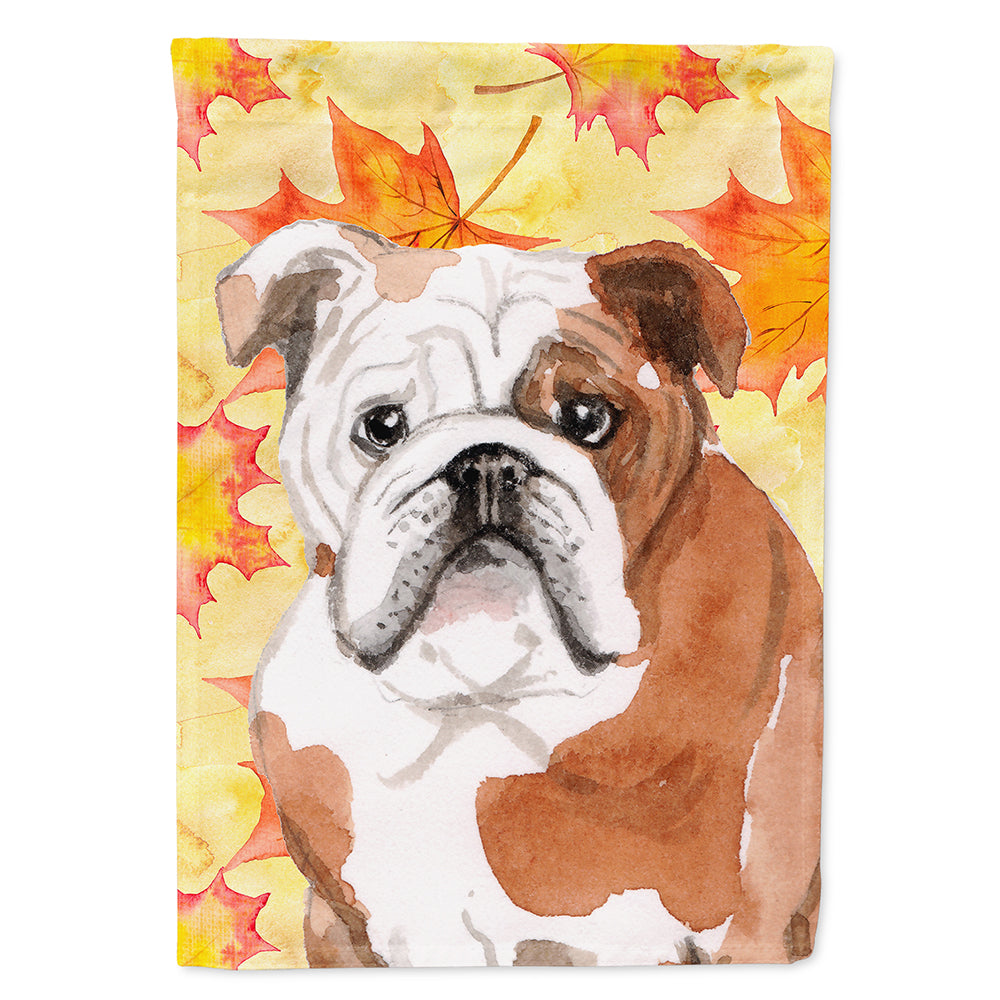 English Bulldog Fall Flag Canvas House Size BB9521CHF  the-store.com.