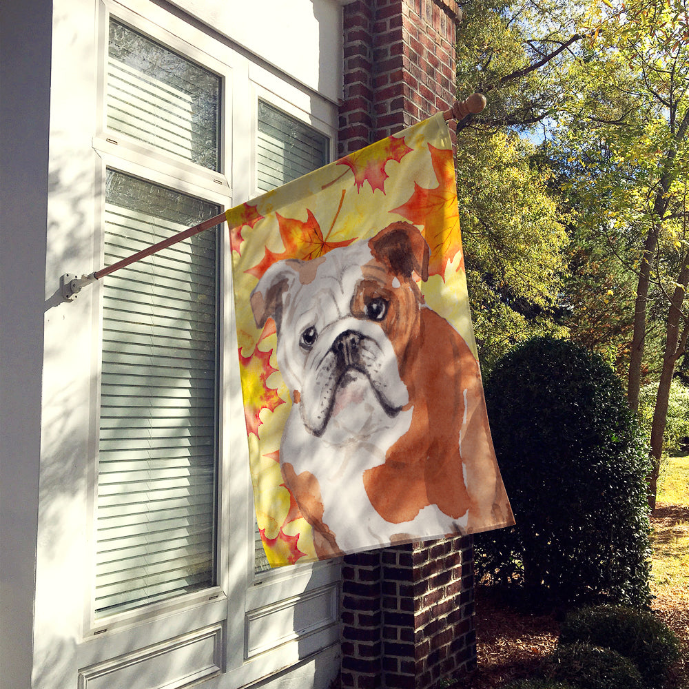 English Bulldog Fall Flag Canvas House Size BB9521CHF  the-store.com.