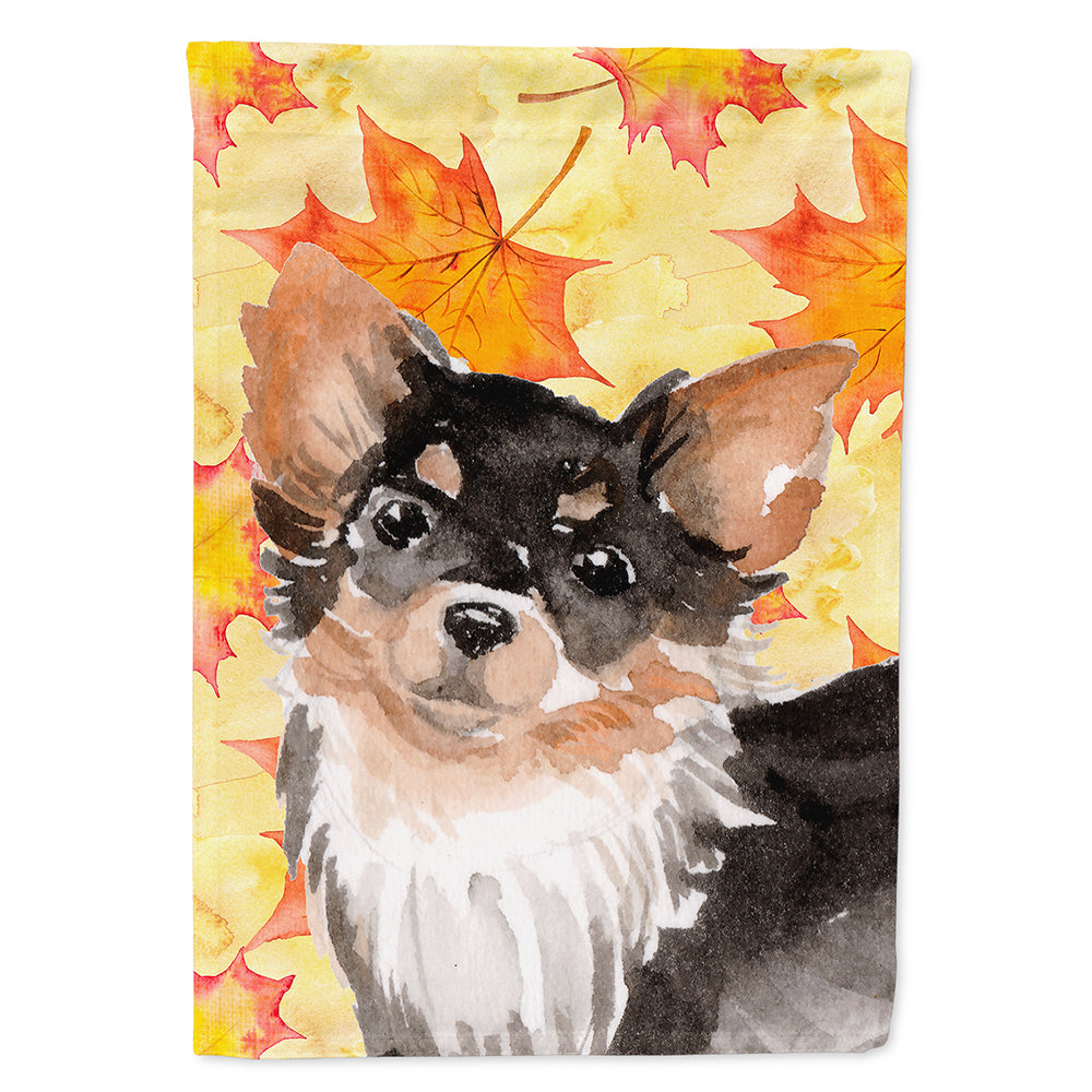 Long Haired Chihuahua Fall Flag Canvas House Size BB9529CHF  the-store.com.