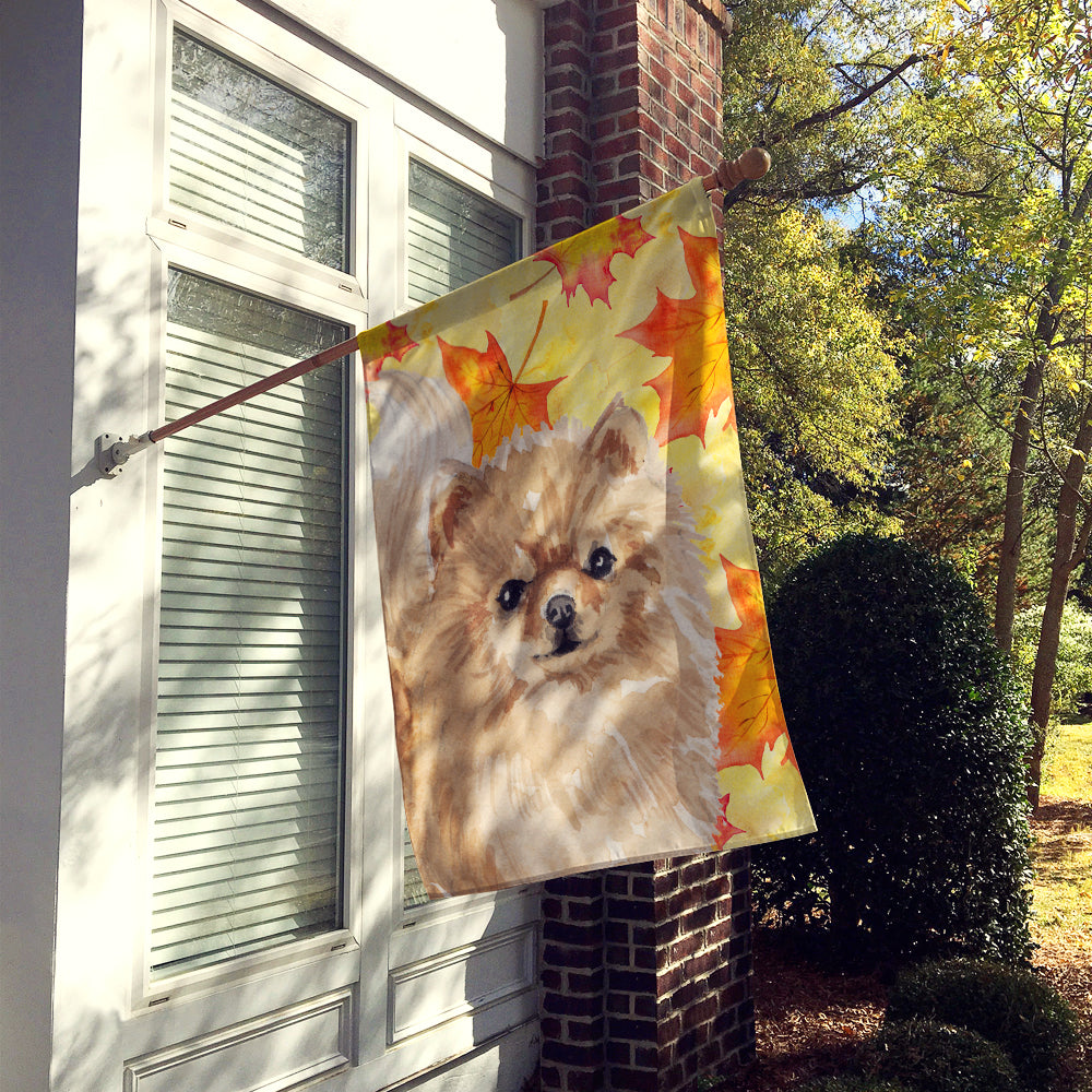 Pomeranian Fall Flag Canvas House Size BB9530CHF  the-store.com.