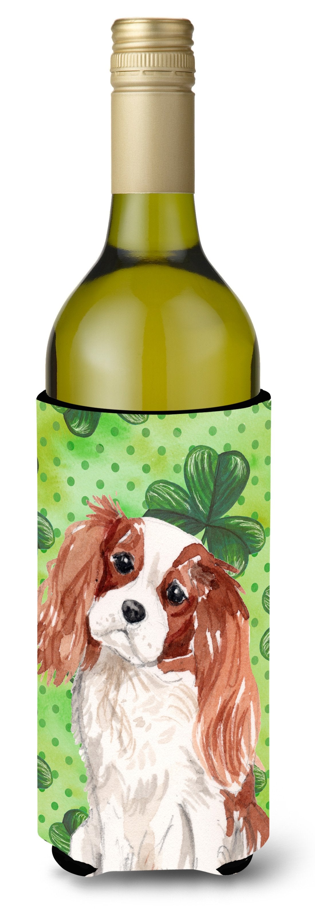 Blenheim Cavalier Spaniel St. Patrick's Wine Bottle Beverge Insulator Hugger BB9533LITERK by Caroline's Treasures