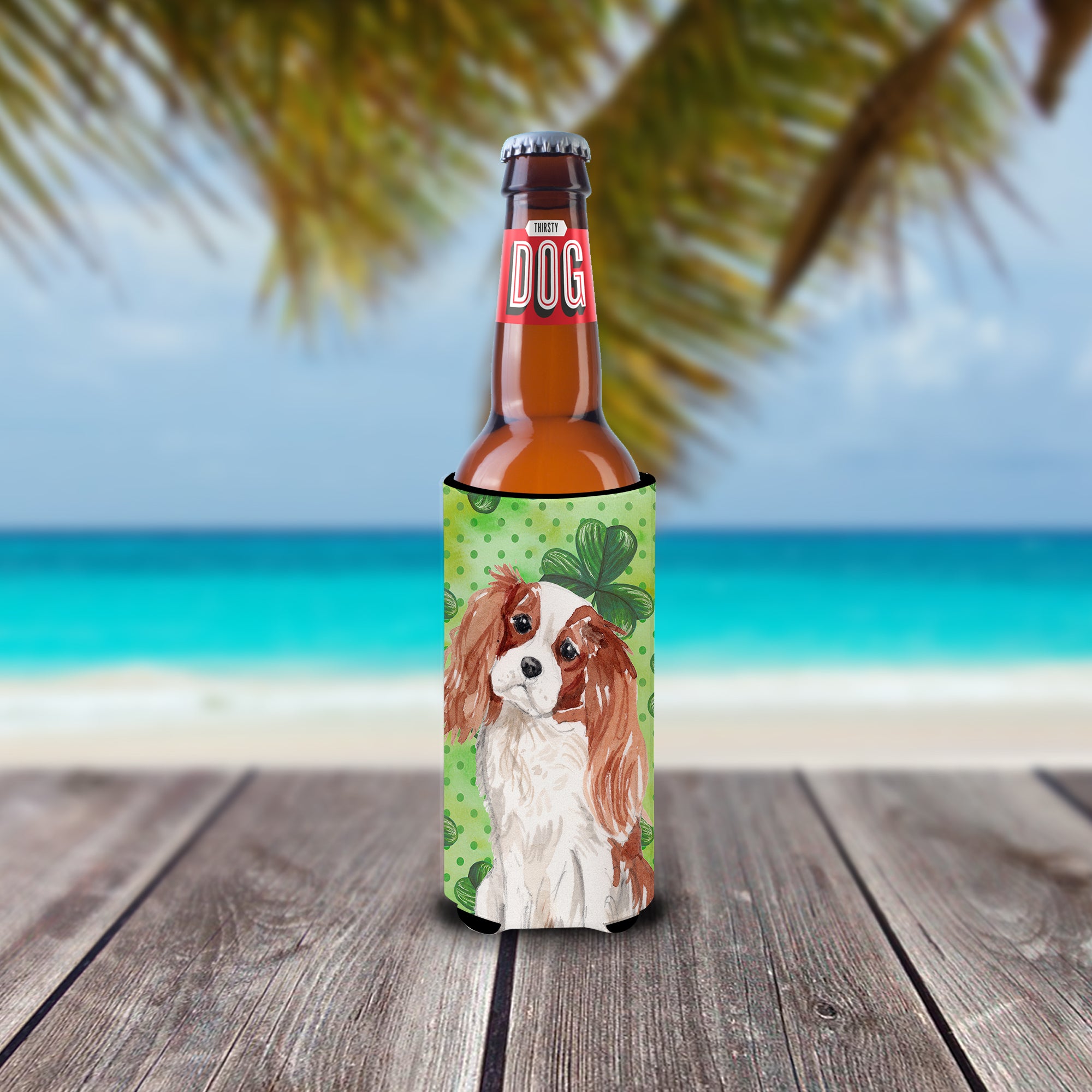 Blenheim Cavalier Spaniel St. Patrick's  Ultra Hugger for slim cans BB9533MUK  the-store.com.