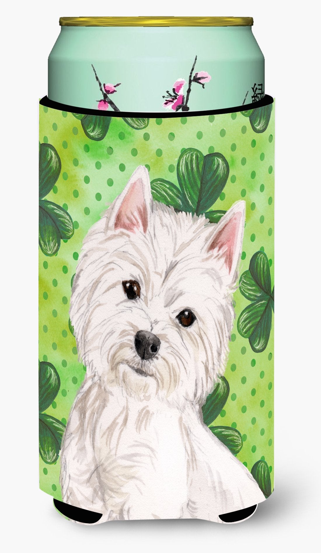 Westie St. Patrick&#39;s Tall Boy Beverage Insulator Hugger BB9534TBC by Caroline&#39;s Treasures