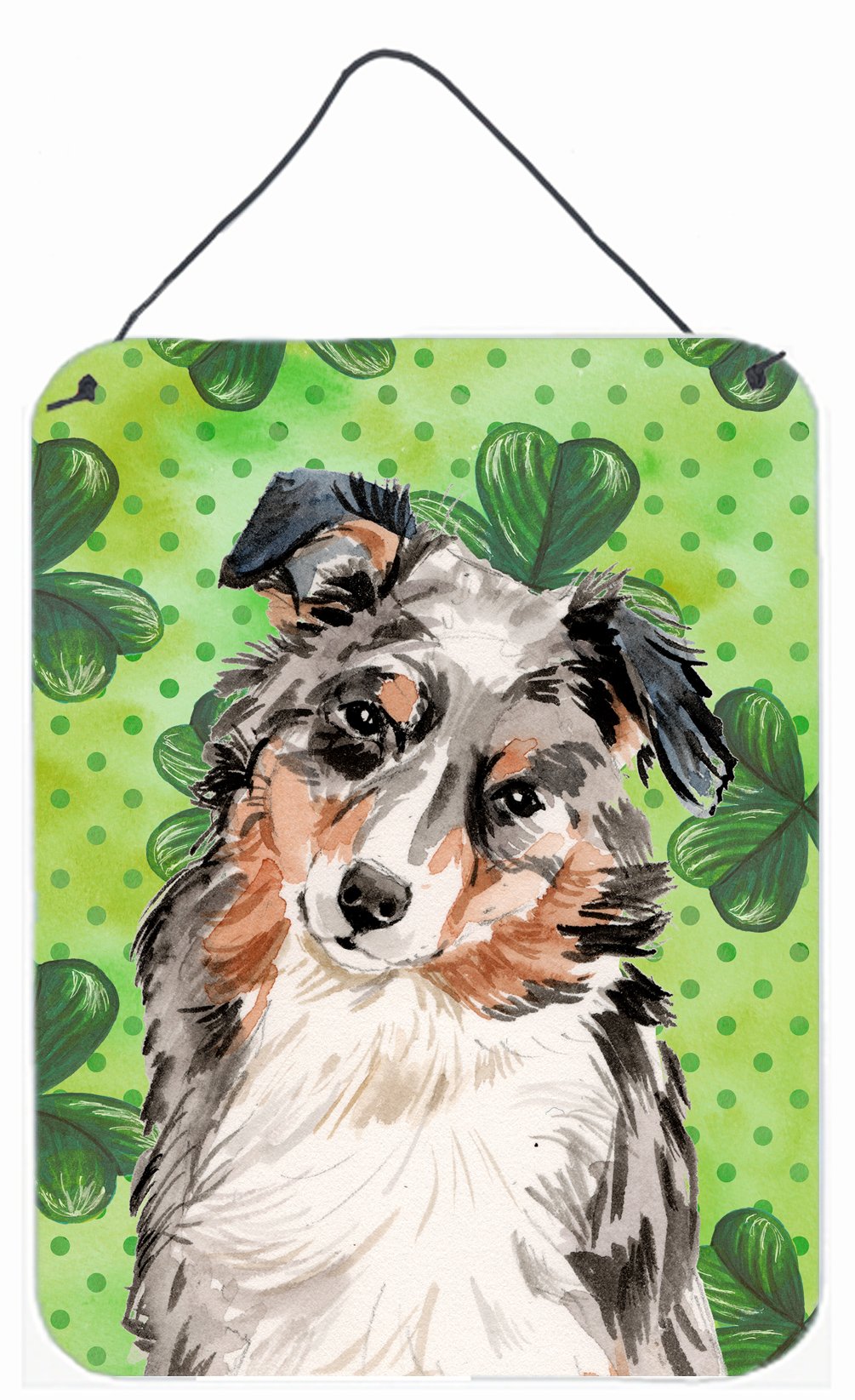 Australian Shepherd St. Patrick's Wall or Door Hanging Prints BB9537DS1216 by Caroline's Treasures