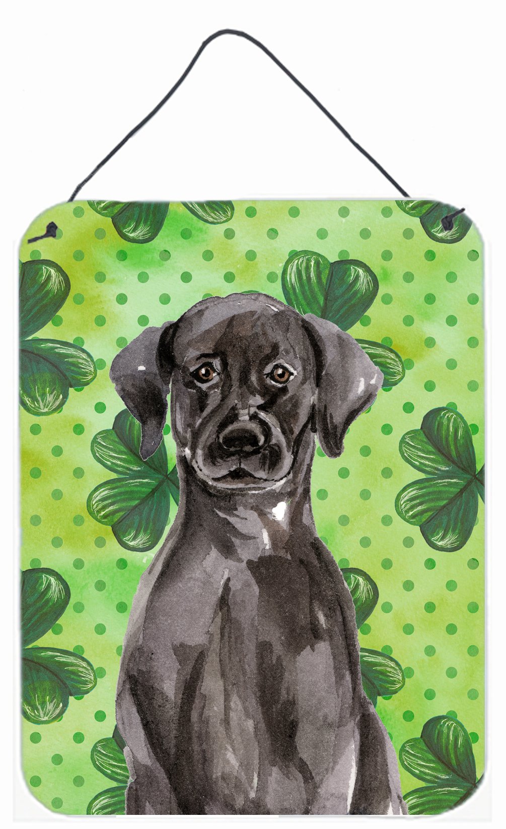 Black Labrador St. Patrick's Wall or Door Hanging Prints BB9538DS1216 by Caroline's Treasures