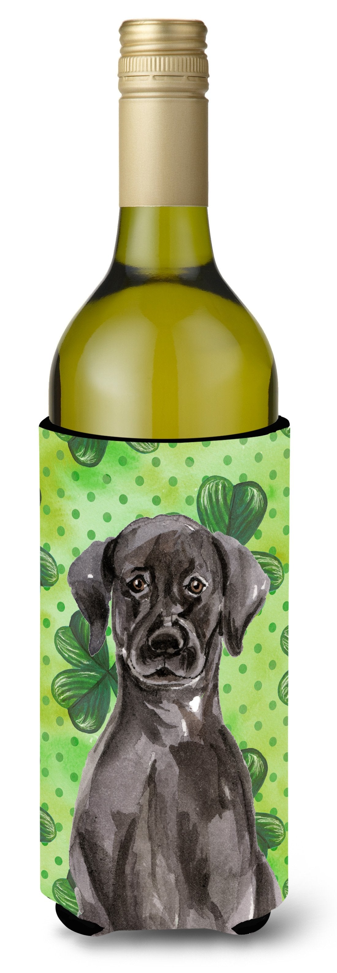 Black Labrador St. Patrick's Wine Bottle Beverge Insulator Hugger BB9538LITERK by Caroline's Treasures