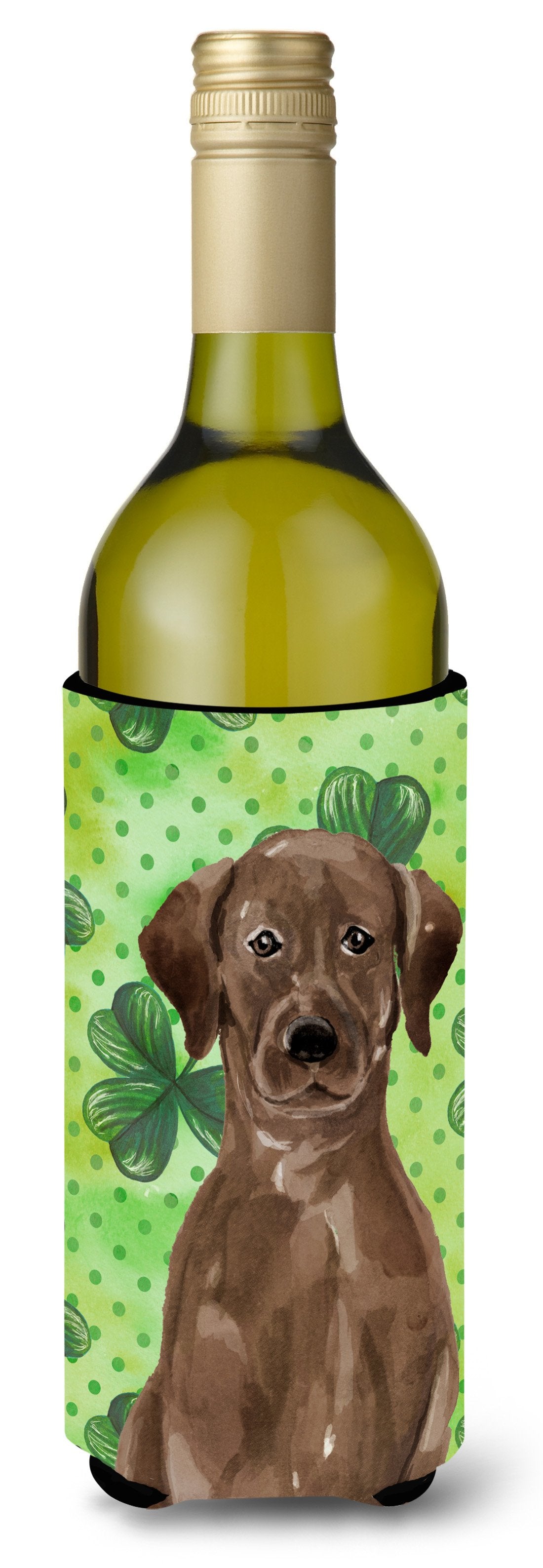 Chocolate Labrador St. Patrick's Wine Bottle Beverge Insulator Hugger BB9540LITERK by Caroline's Treasures