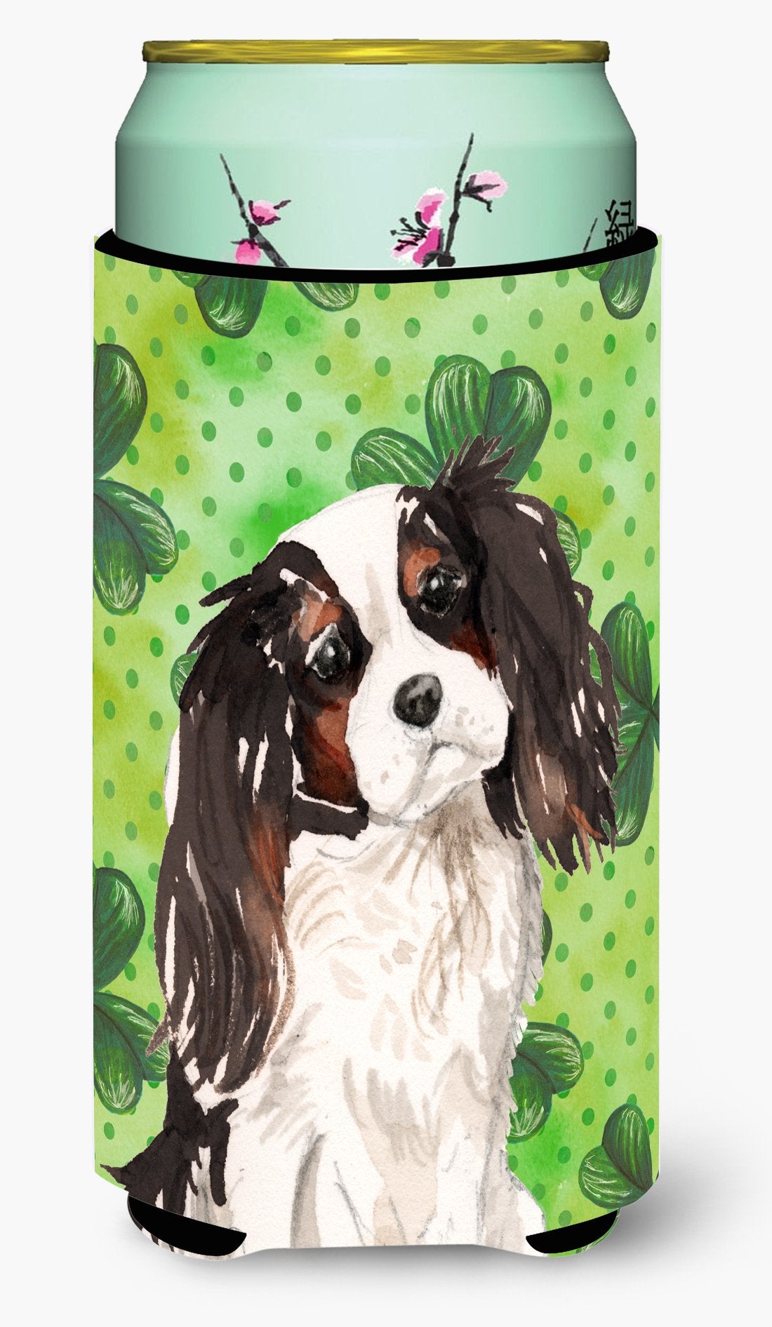 Tricolor Cavalier Spaniel St. Patrick's Tall Boy Beverage Insulator Hugger BB9542TBC by Caroline's Treasures