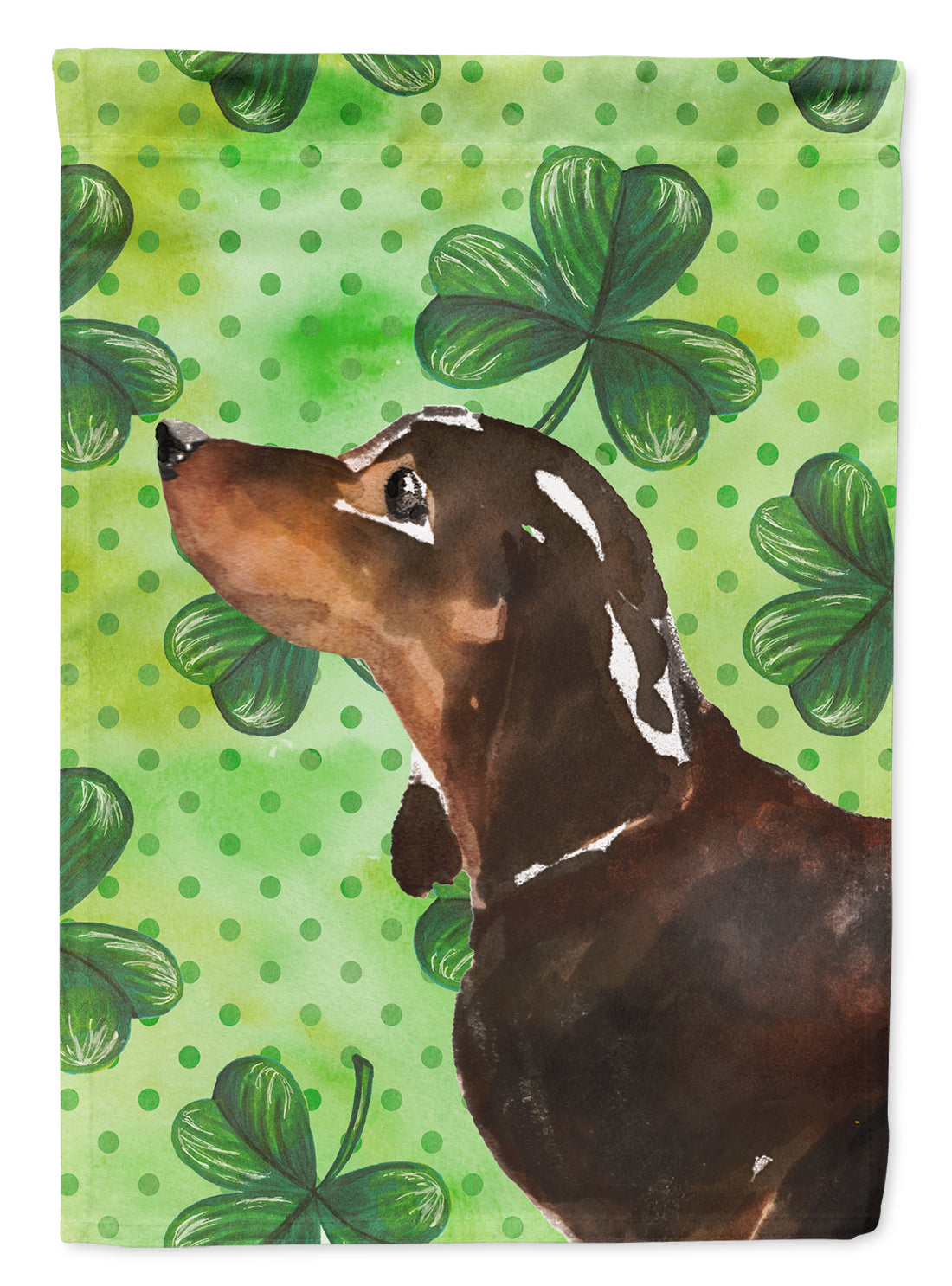 Black and Tan Dachshund St. Patrick's Flag Garden Size BB9545GF  the-store.com.