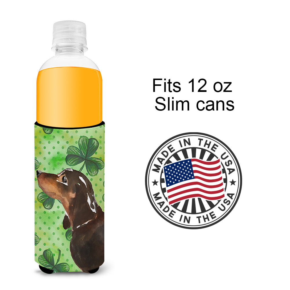 Black and Tan Dachshund St. Patrick's  Ultra Hugger for slim cans BB9545MUK  the-store.com.