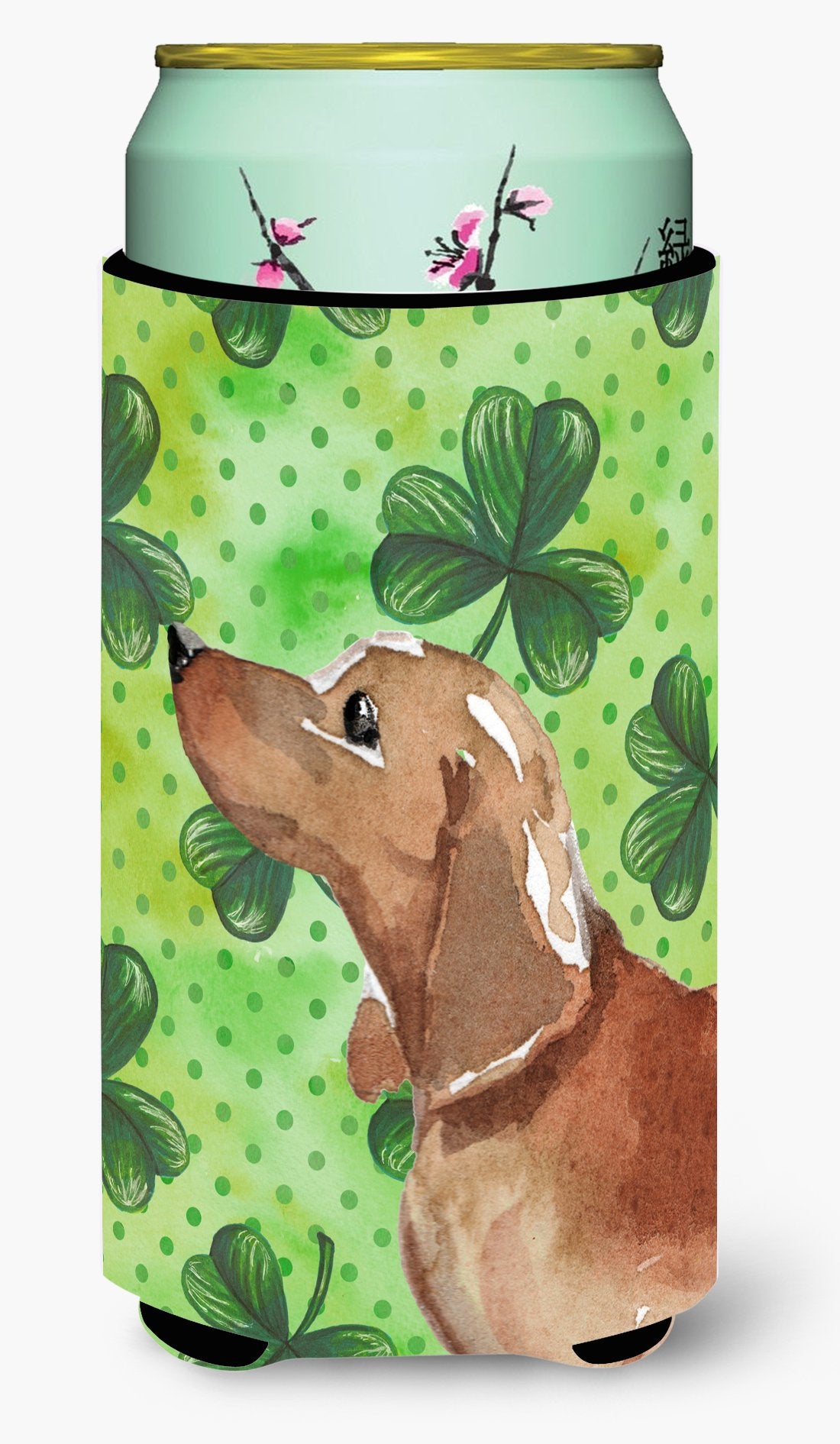 Red Tan Dachshund St. Patrick's Tall Boy Beverage Insulator Hugger BB9546TBC by Caroline's Treasures