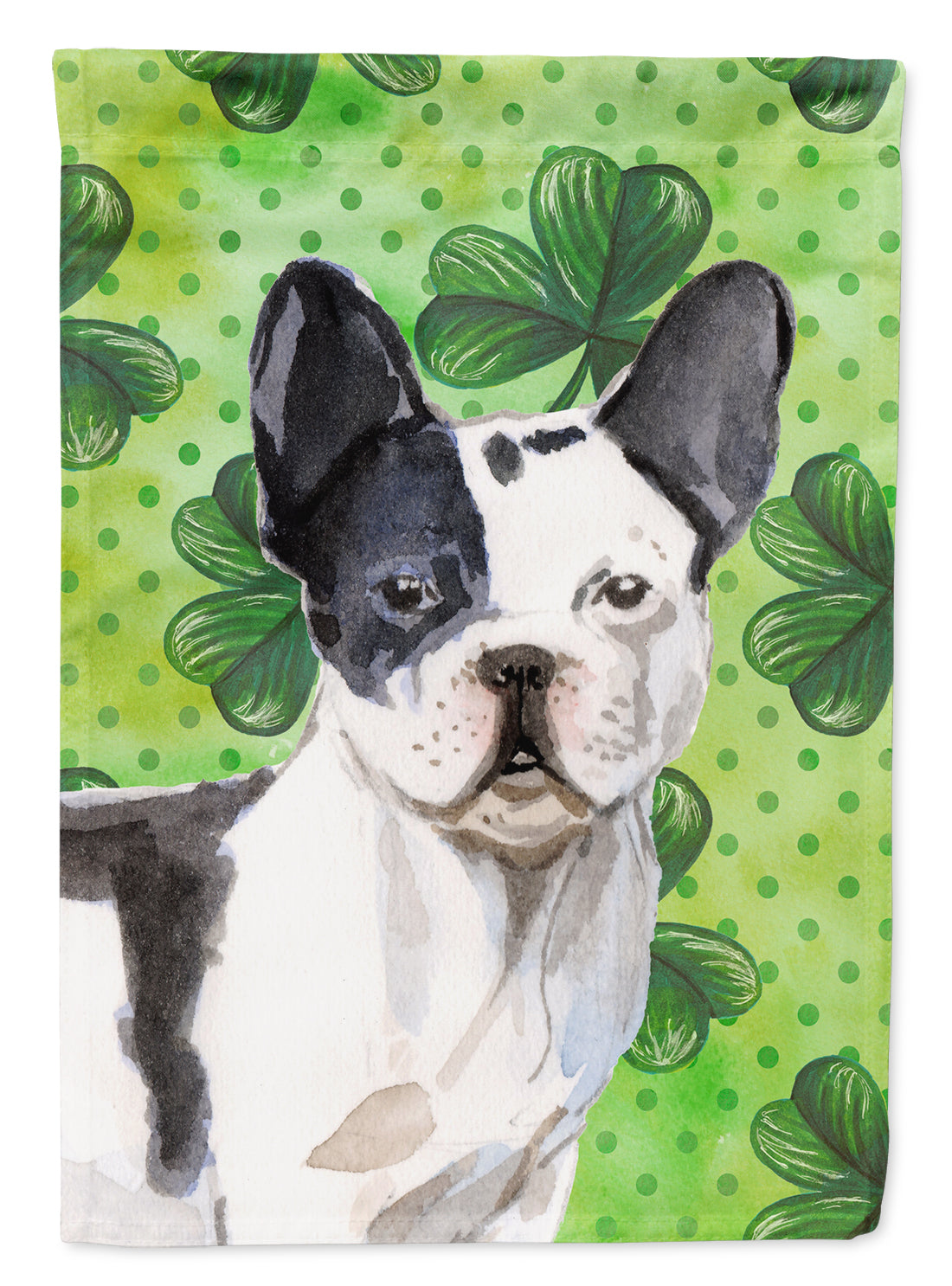 Black White French Bulldog St. Patrick's Flag Canvas House Size BB9547CHF  the-store.com.