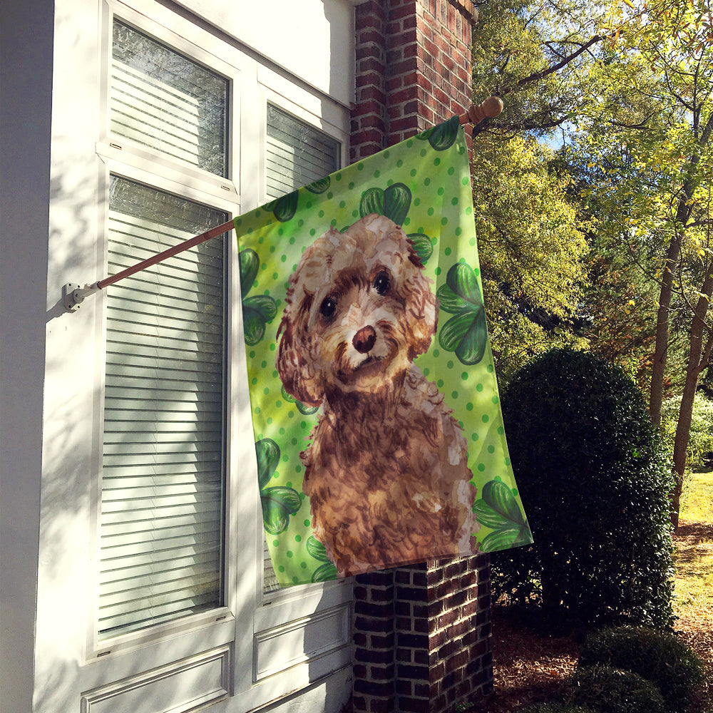 Brown Cockapoo St. Patrick's Flag Canvas House Size BB9549CHF  the-store.com.