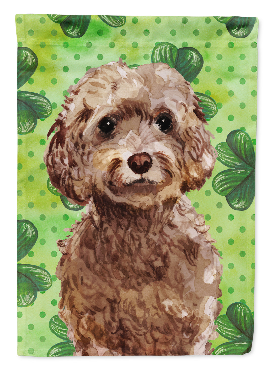 Brown Cockapoo St. Patrick's Flag Garden Size BB9549GF  the-store.com.