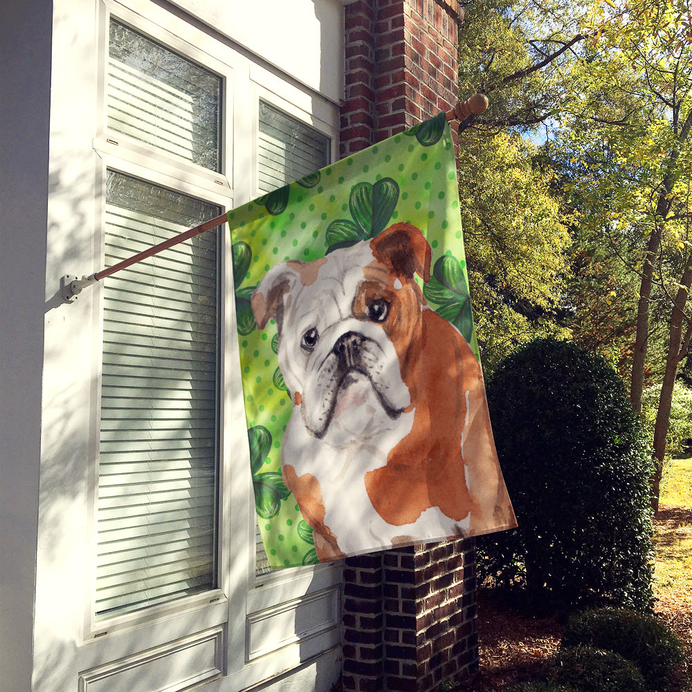 English Bulldog St. Patrick's Flag Canvas House Size BB9556CHF  the-store.com.