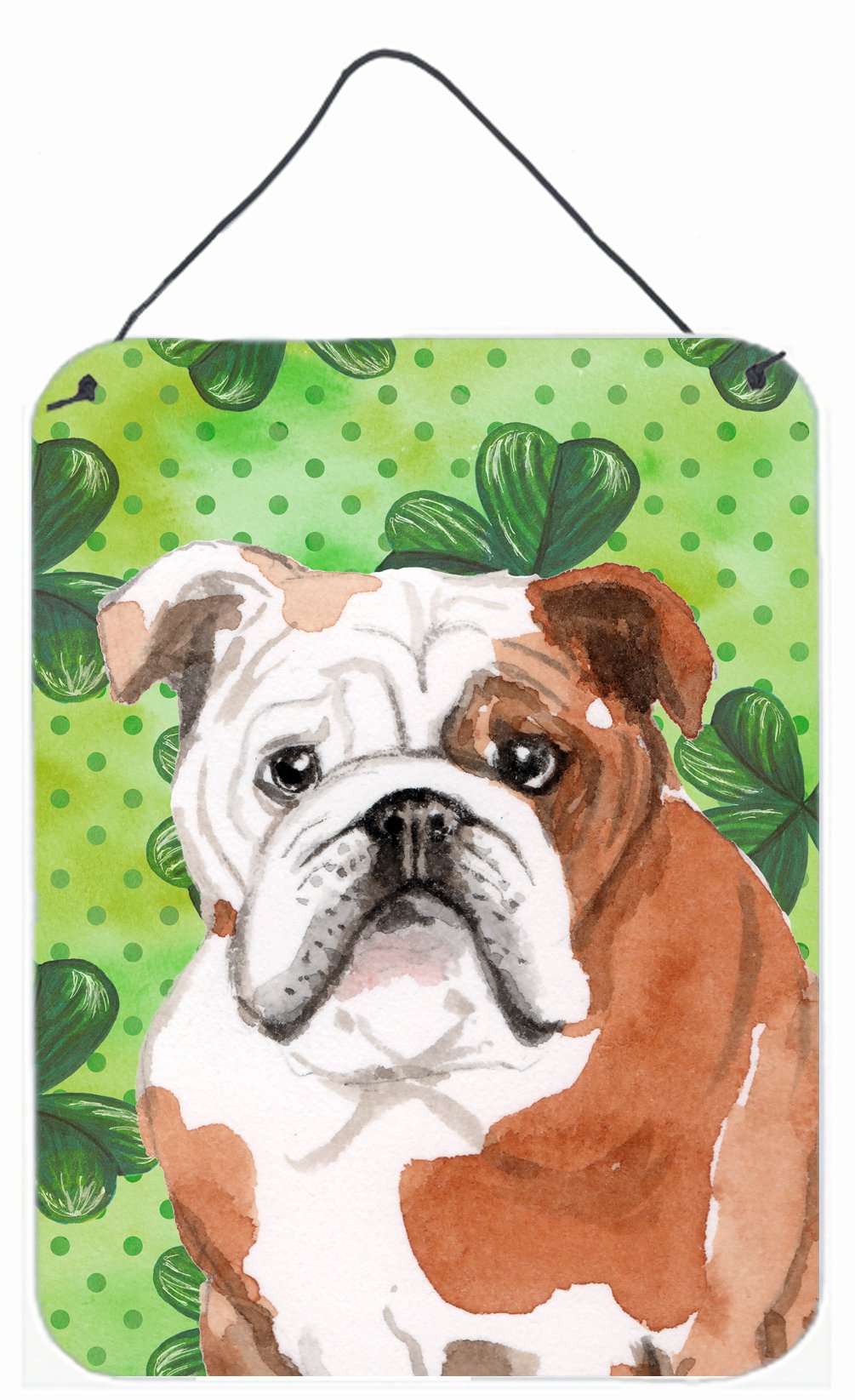 English Bulldog St. Patrick's Wall or Door Hanging Prints BB9556DS1216 by Caroline's Treasures