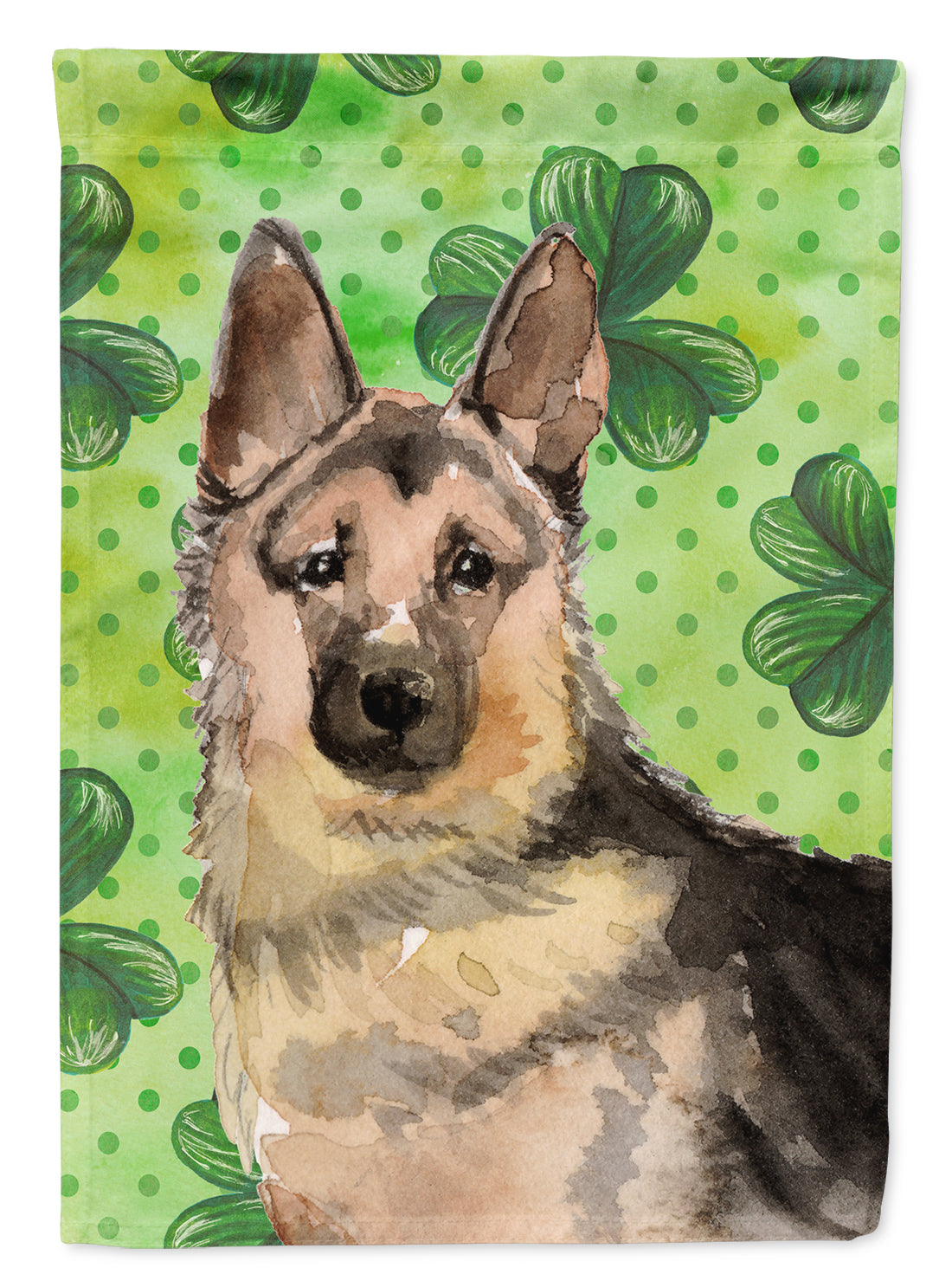 German Shepherd St. Patrick's Flag Canvas House Size BB9558CHF  the-store.com.