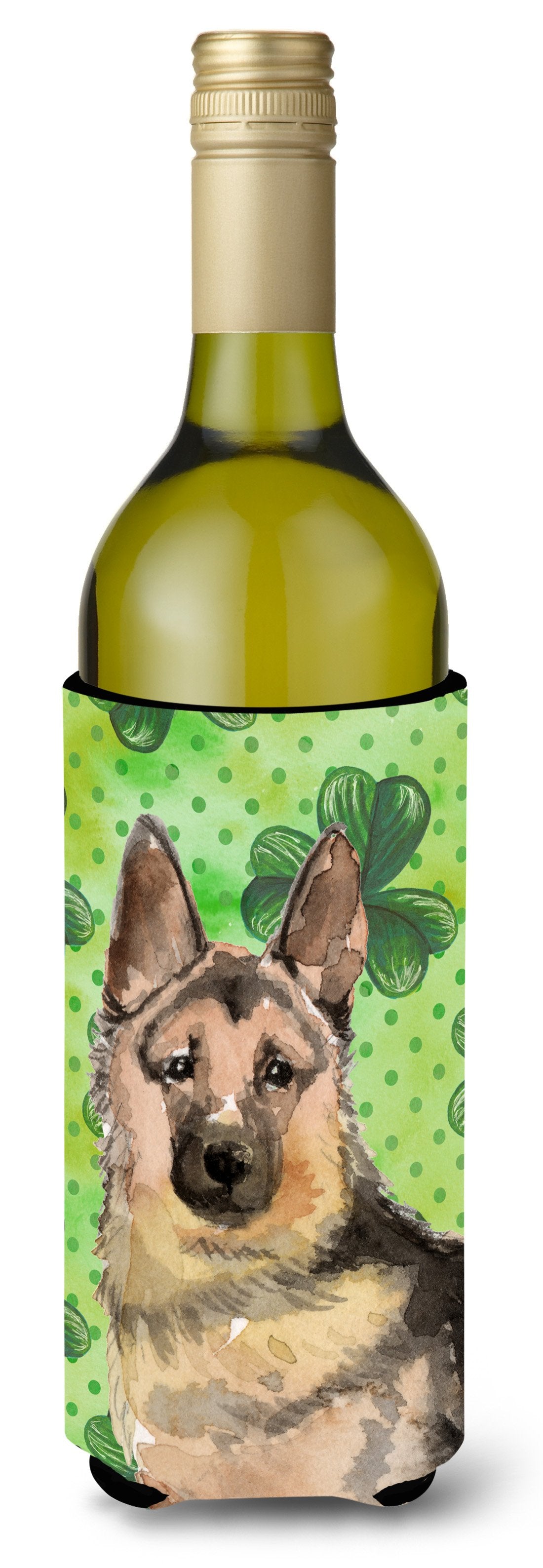 German Shepherd St. Patrick&#39;s Wine Bottle Beverge Insulator Hugger by Caroline&#39;s Treasures