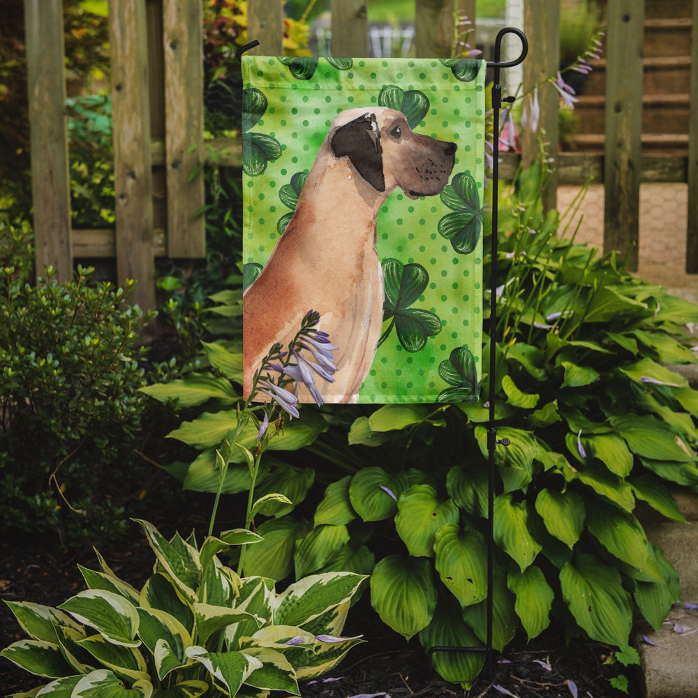 Fawn Natural Great Dane St. Patrick's Flag Garden Size  the-store.com.