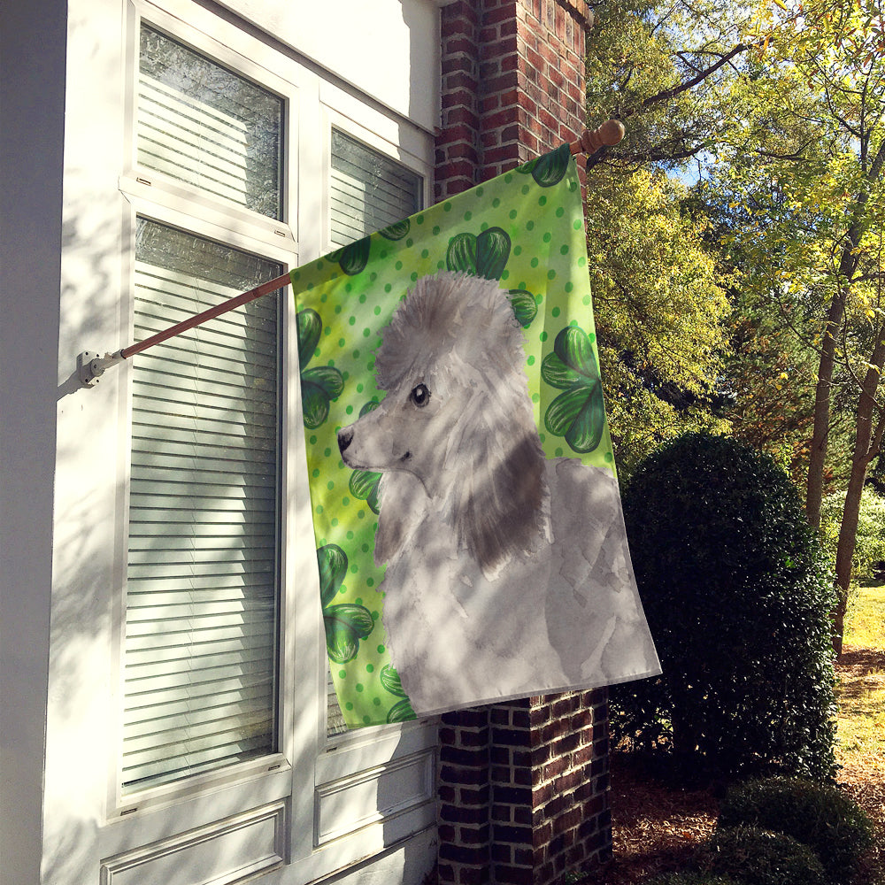 Grey Standard Poodle St. Patrick's Flag Canvas House Size BB9560CHF  the-store.com.