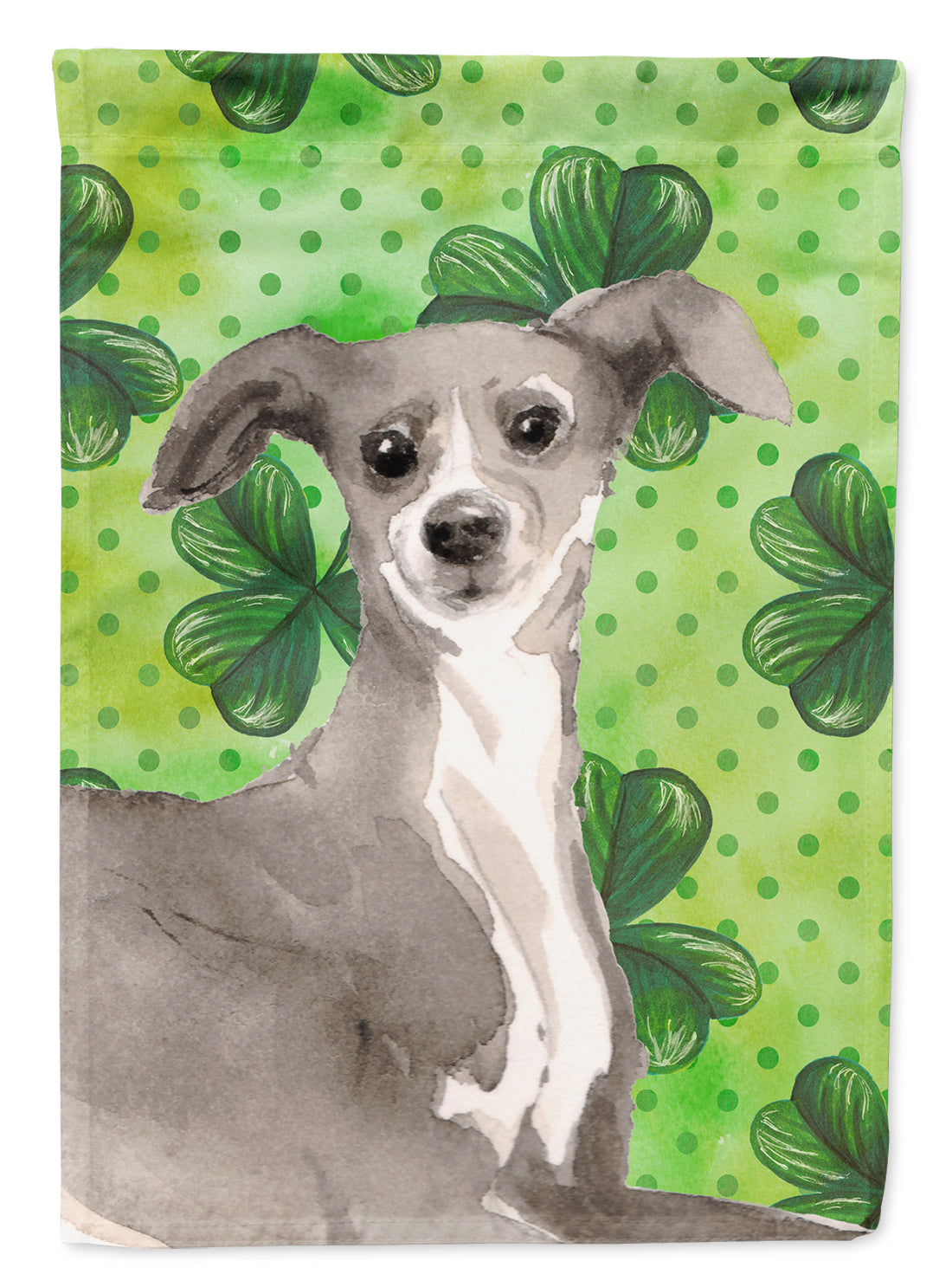 Italian Greyhound St. Patrick's Flag Canvas House Size BB9562CHF  the-store.com.